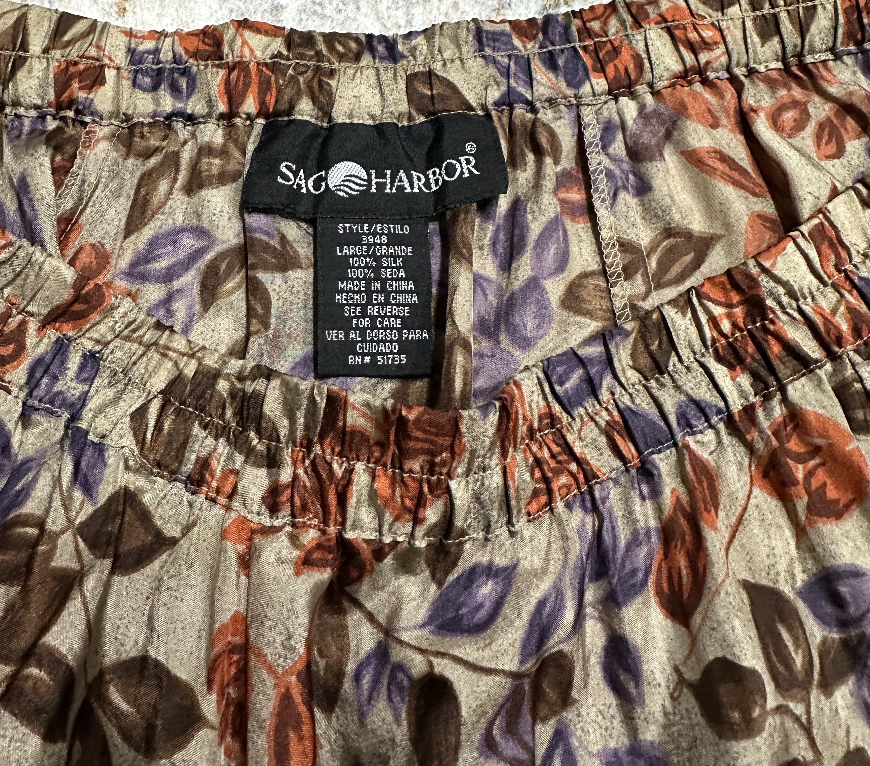 Other Saga Harbor Floral Print Silk Midi Skirt Size 28" / US 6 / IT 42 - 4 Thumbnail