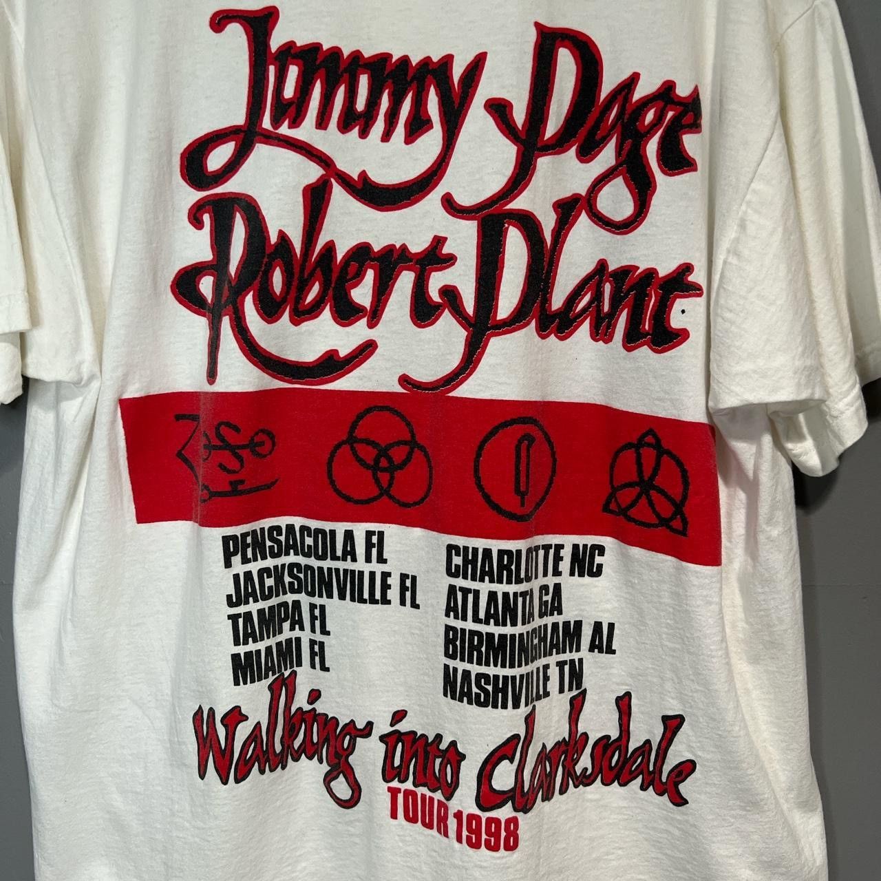 Vintage Vintage 1998 Jimmy Page Robert Plant Led Zeppelin tour tee Size US XL / EU 56 / 4 - 2 Thumbnail