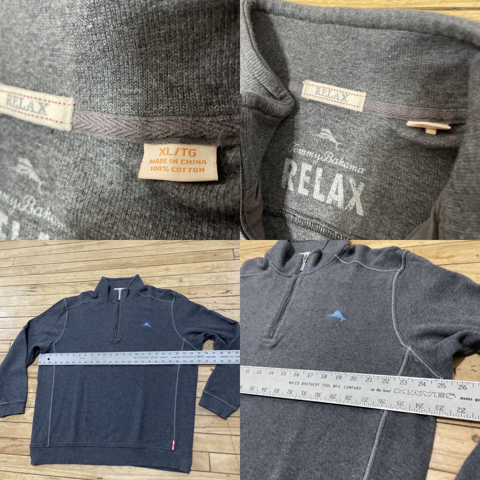 Tommy Bahama Tommy Bahama 1/4 Zip Sweater Men XL Gray Fish Logo Yachty Old Money Active XL Shirt Mens Gray Size US XL / EU 56 / 4 - 8 Thumbnail