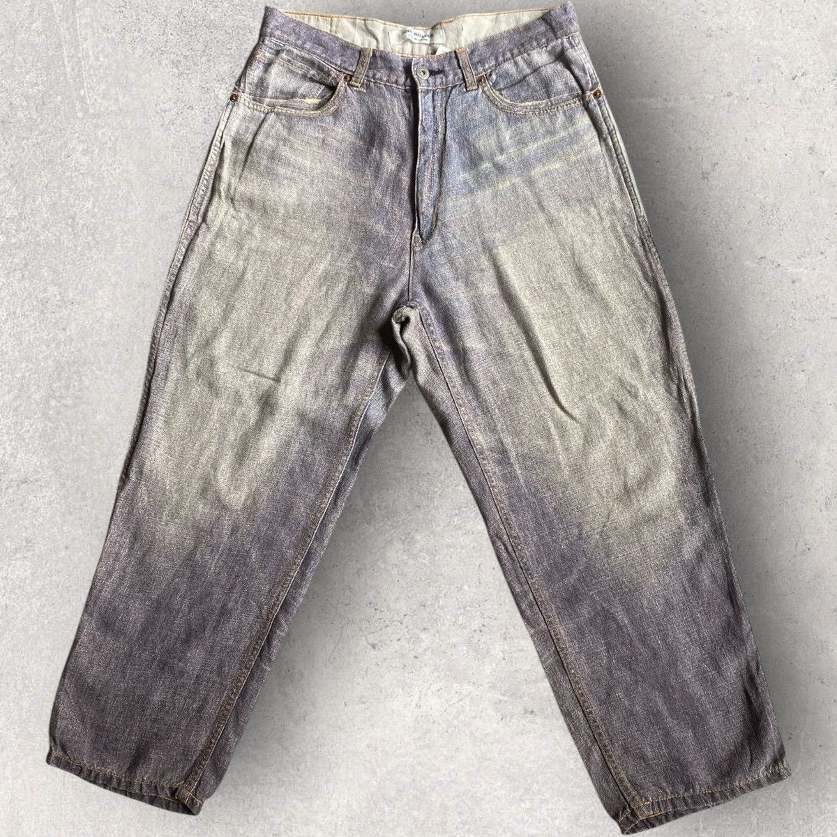 Junya Watanabe ss10 Trompe-l'œi Denim Linen Pants Size US 31 - 1 Thumbnail