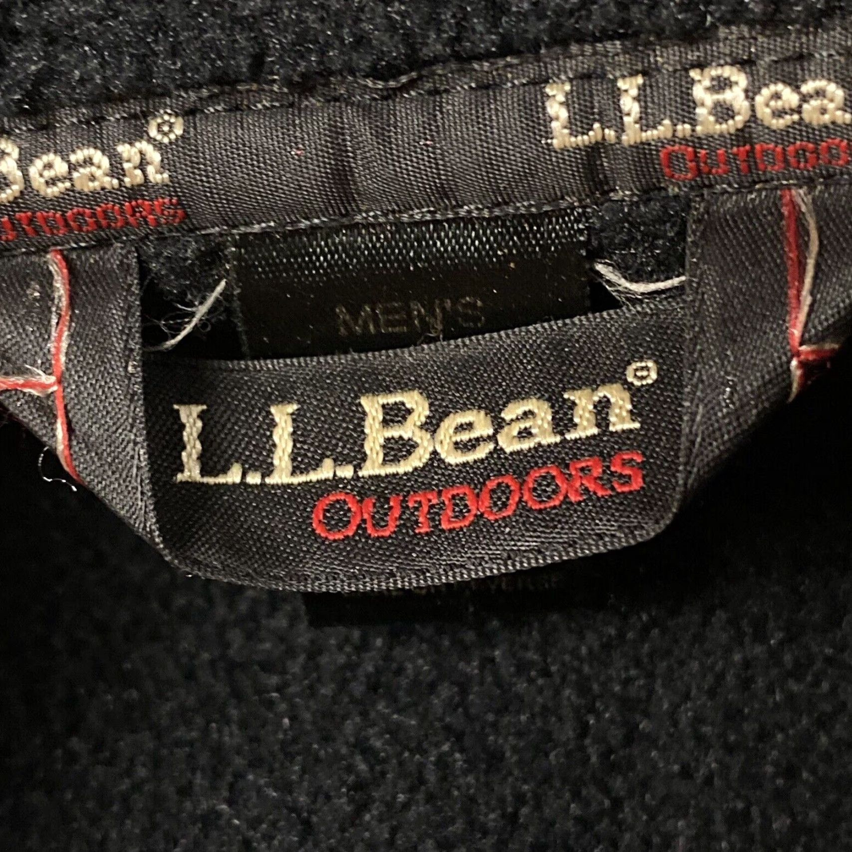 Vintage VTG 90S L.L.Bean OUTDOORS MENS XL Fleece Jacket FULL-ZIP BLACK USA MADE RARE Size US XL / EU 56 / 4 - 3 Thumbnail