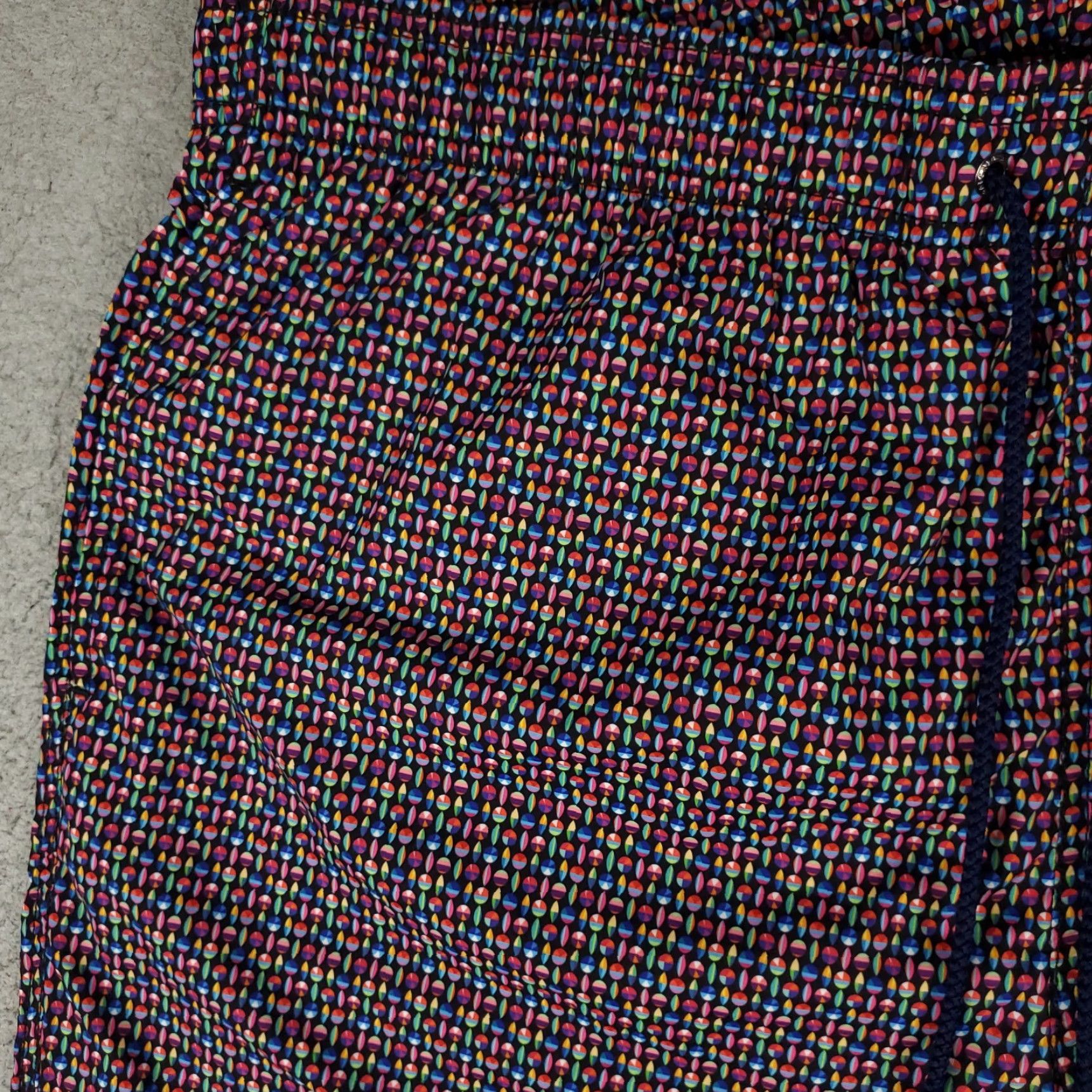 BUGATCHI BUGATCHI Shorts Mens 2XL Blue Geometric Surf Beach Board Swim Trunks Modern Mens Size US 39 - 2 Thumbnail