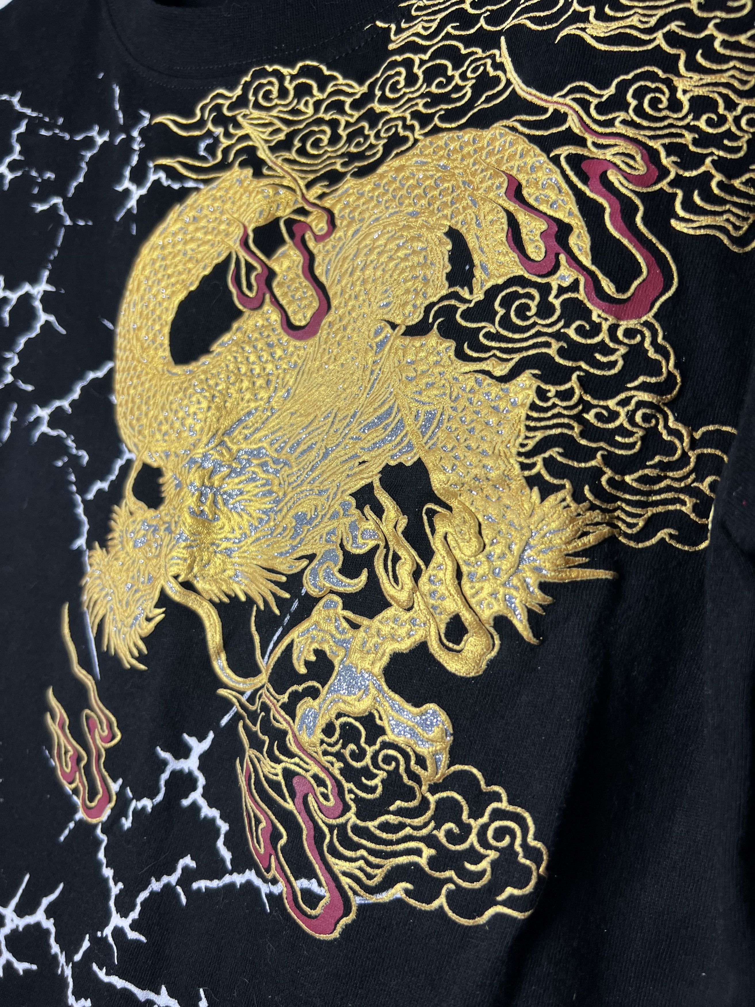 Band Tees × Vintage Double Sided Golden Dragon Crewneck T-Shirt Size US XXL / EU 58 / 5 - 3 Thumbnail