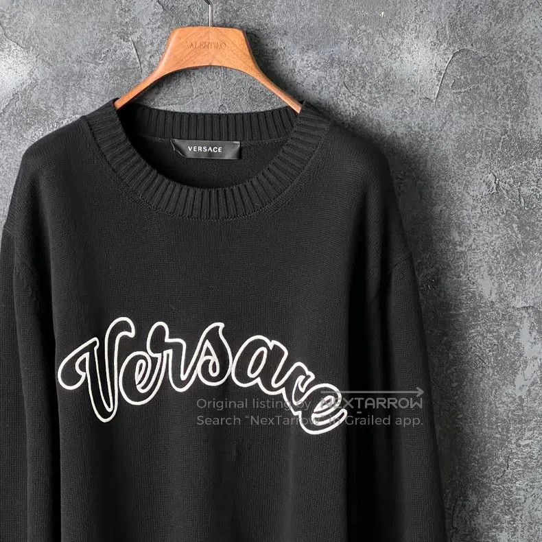 Versace Versace Letter-embroidered cotton sweater Size US L / EU 52-54 / 3 - 3 Thumbnail