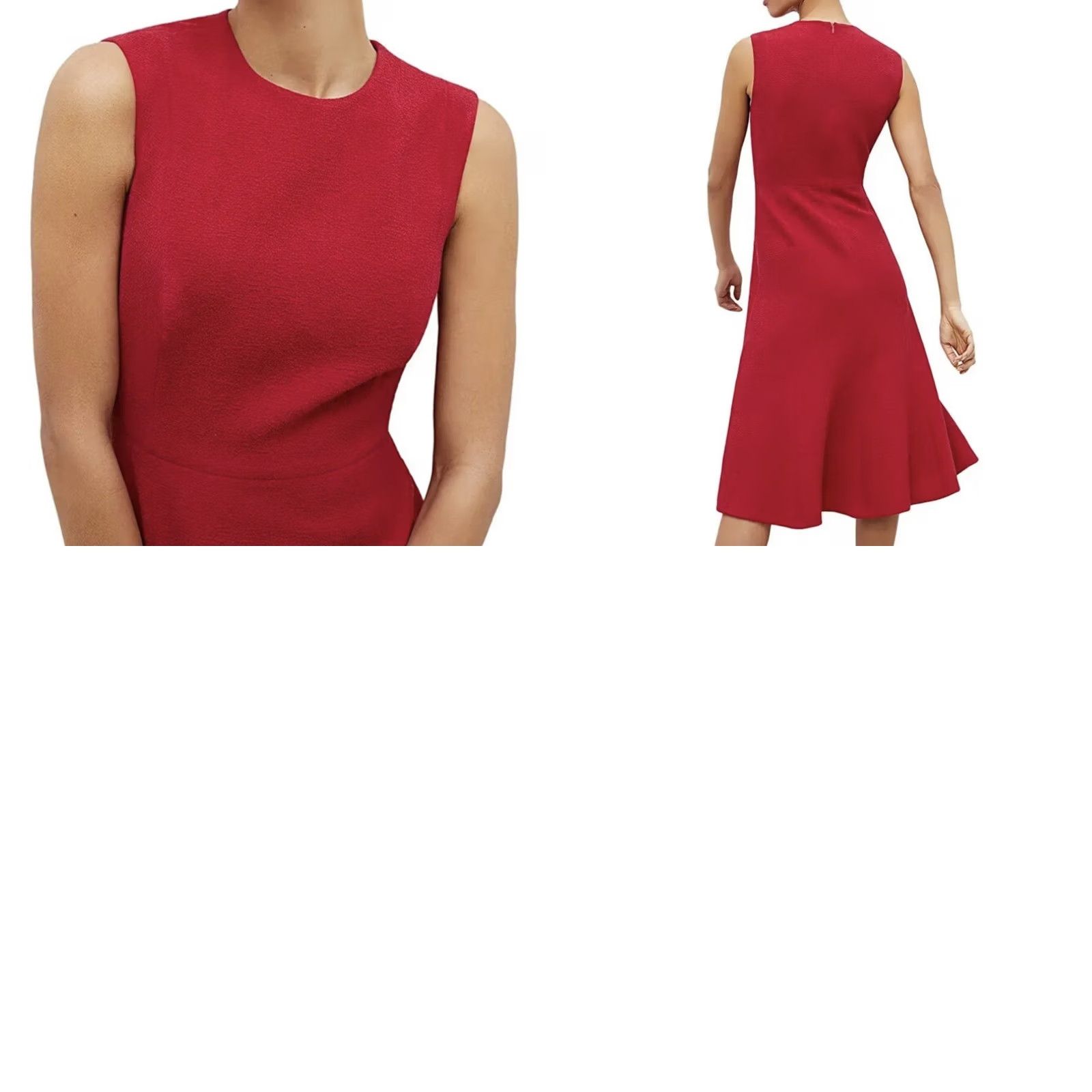M.M.LaFleur M.M. Lafleur Jane Dress Staccato Hibiscus Dark Red Size 6 Dress Knee Length A-Line Fit & Flare Womens 6 Hibiscus Dark Red Size M / US 6-8 / IT 42-44 - 8 Thumbnail