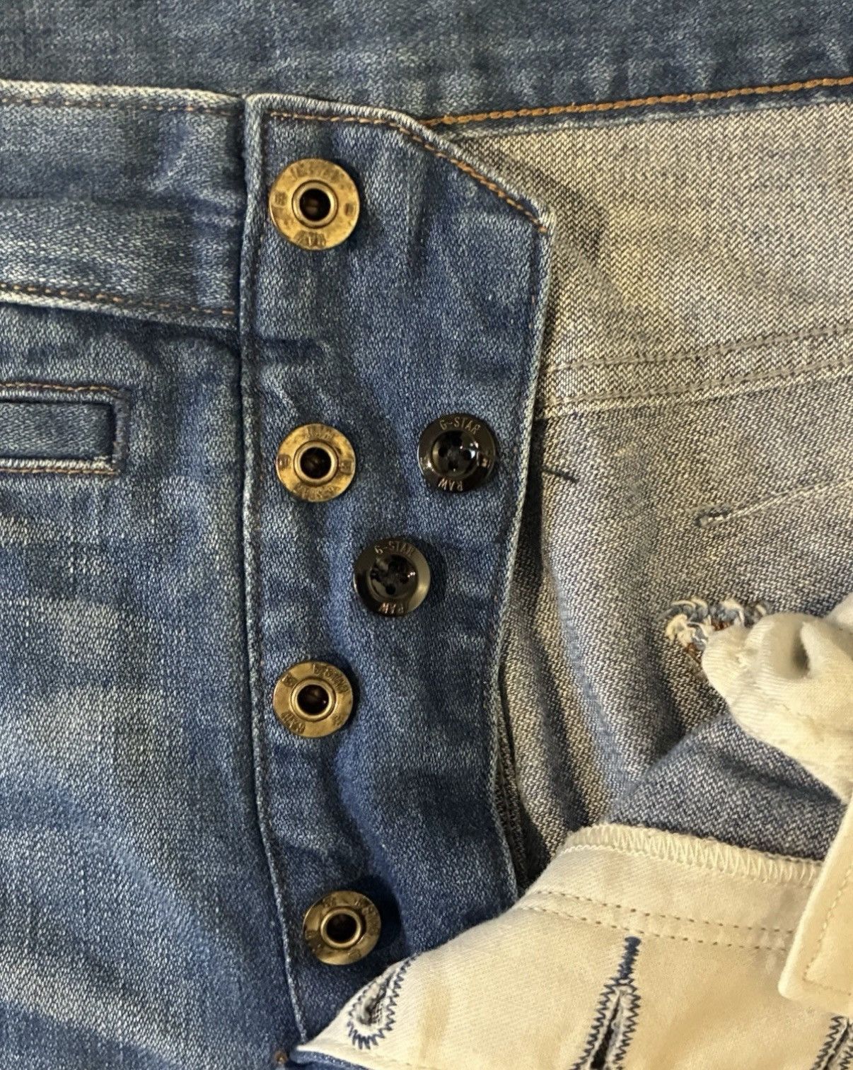 G-Star × Pharrell G-Star Raw D-Staq 5 Pocket Slim Jeans Blue Stretch Denim Size US 33 - 4 Thumbnail