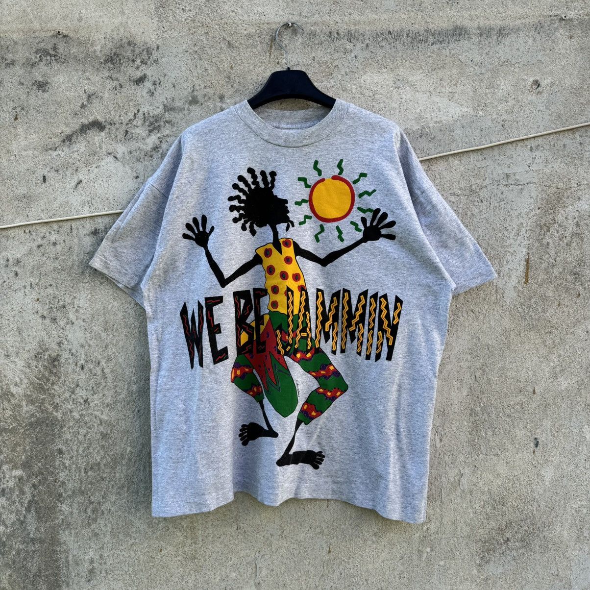 Bob Marley 90s Jamaica We Be Jammin Rastaman Grey Tee Single Stitch XL Size US XL / EU 56 / 4 - 1 Thumbnail