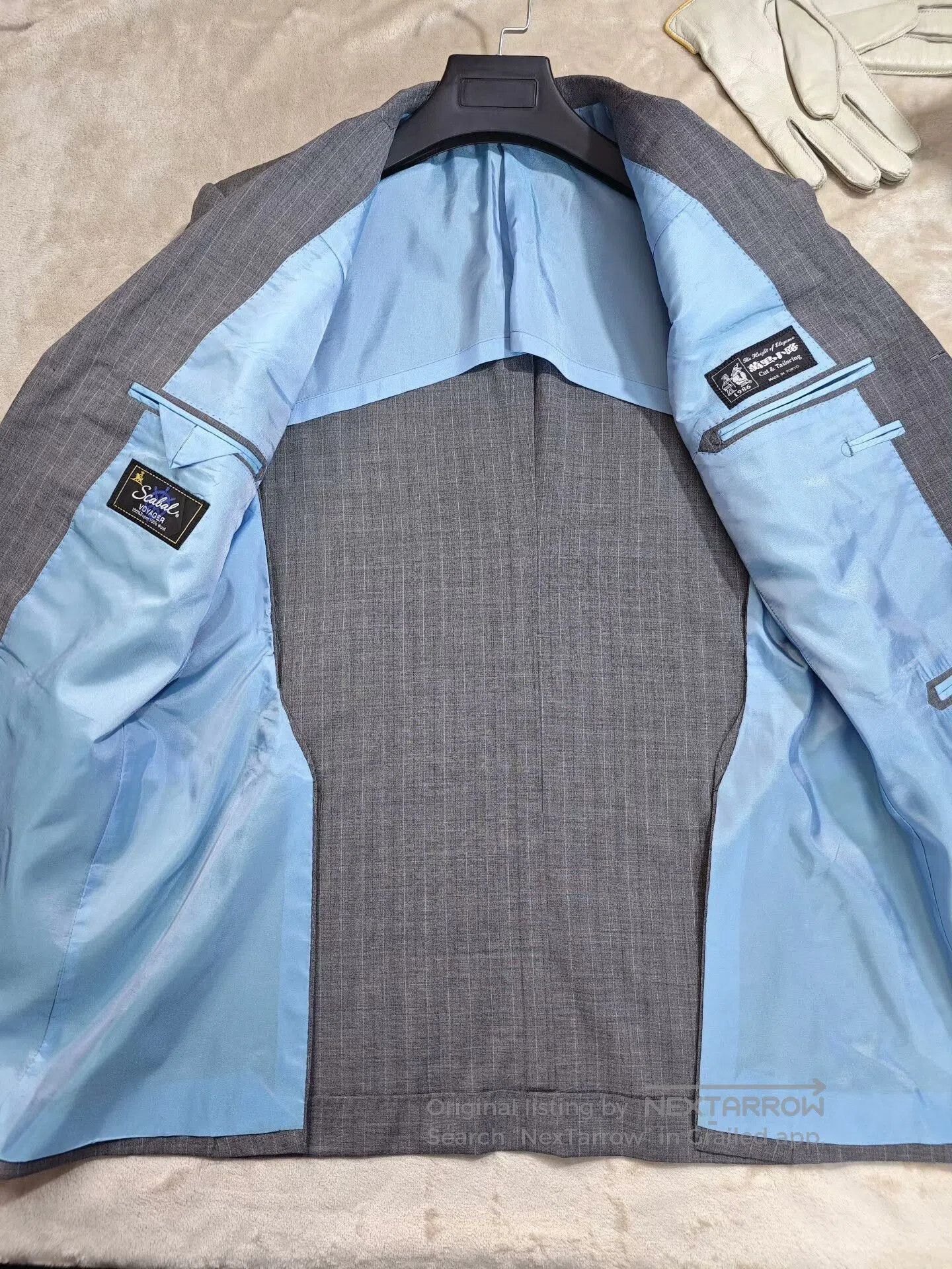 SCABAL Custom Scabal Gray Stripe Suit Jacket. Size US M / EU 48-50 / 2 - 6 Thumbnail