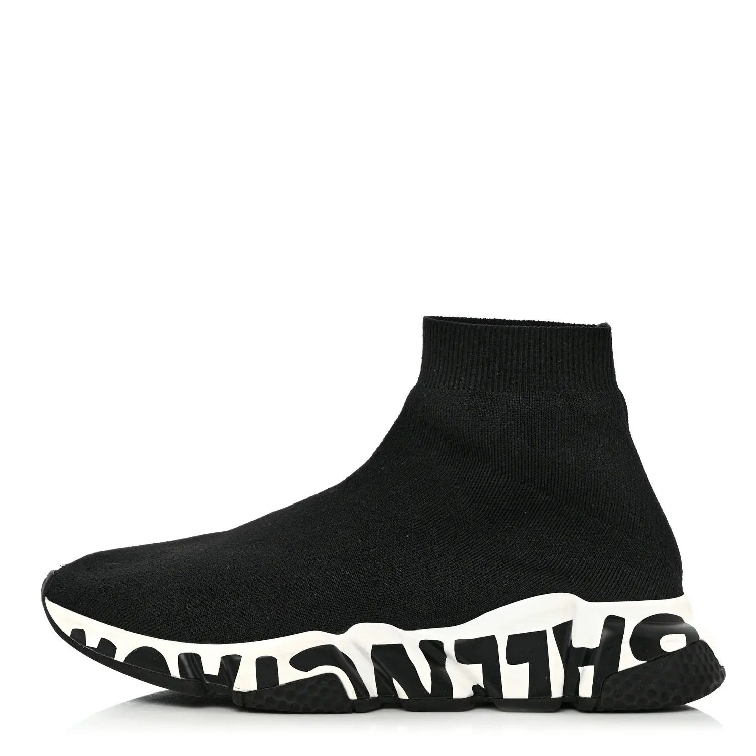 Balenciaga o1s1wg110824 Speed Recycled Knit Graffiti Sneaker Black Size US 7 / EU 40 - 1 Thumbnail