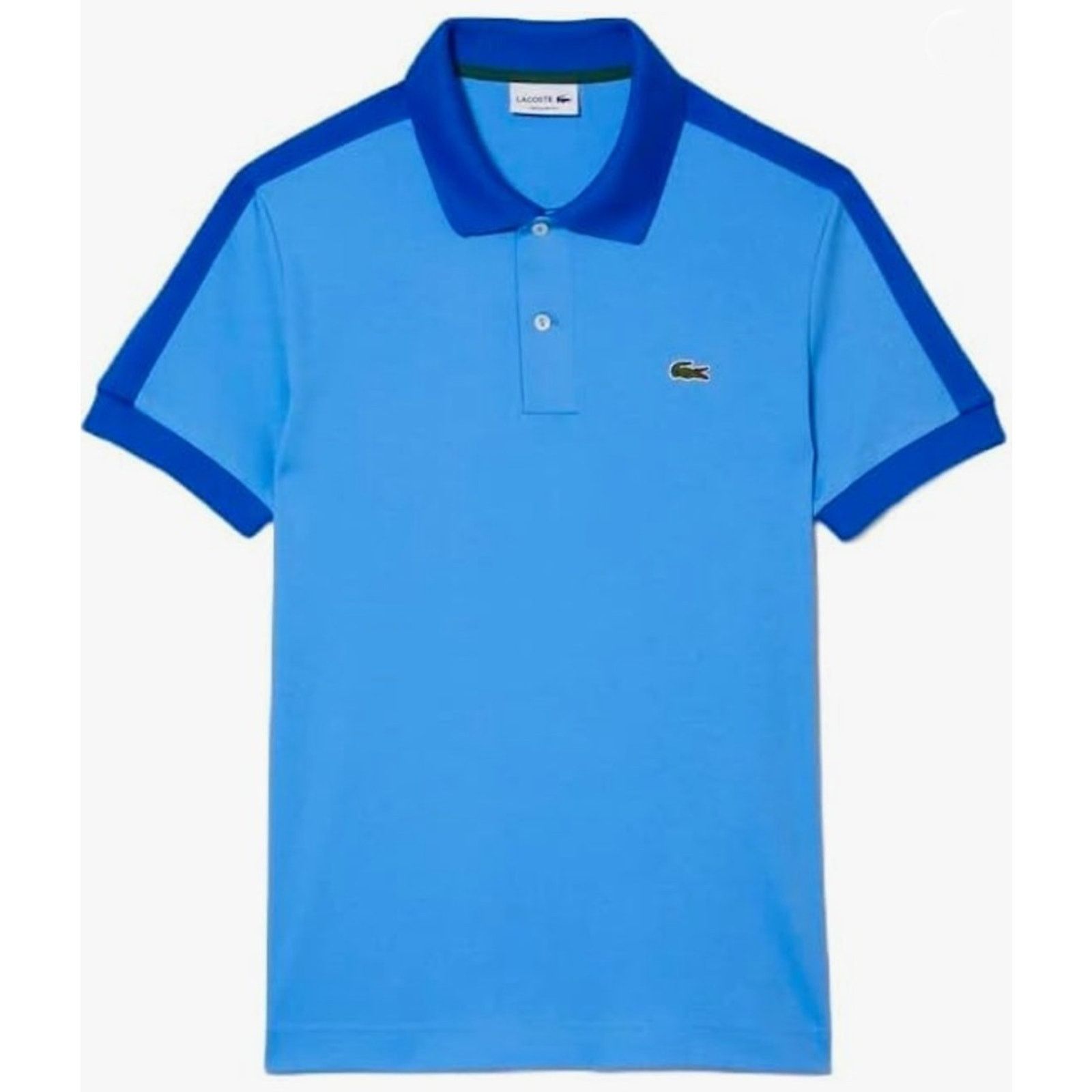 Lacoste Lacoste Men's Short Sleeve Tape Detail Polo Shirt Blue M Size US M / EU 48-50 / 2 - 1 Thumbnail