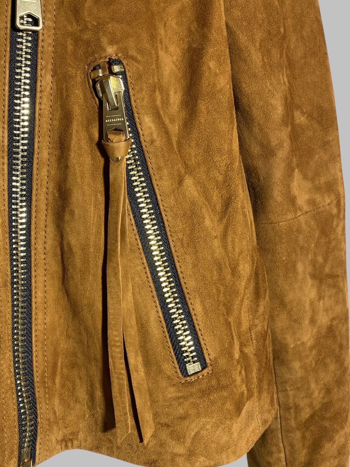 Allsaints All Saints Suede Dalby Biker Leather Jacket Size M / US 6-8 / IT 42-44 - 7 Thumbnail