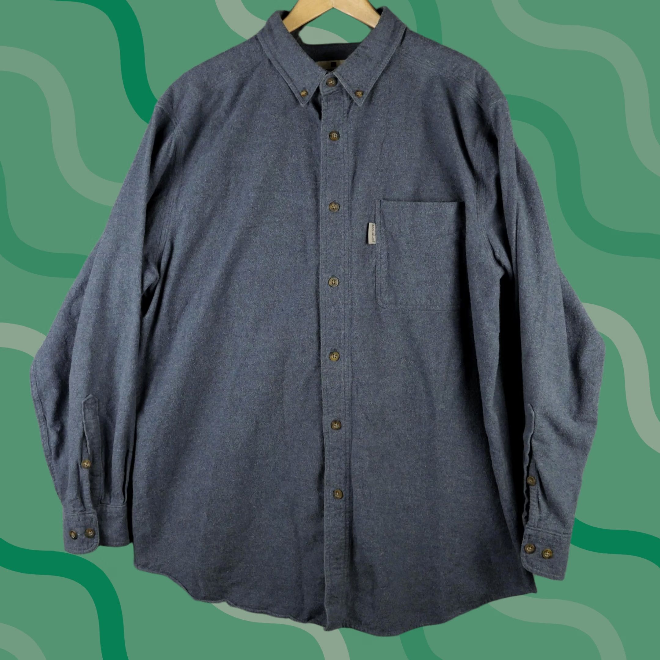 Vintage Woolrich Shirt Mens XL Blue Midnight Heather Flannel Button Up Pocket Casual Size US XL / EU 56 / 4 - 1 Thumbnail