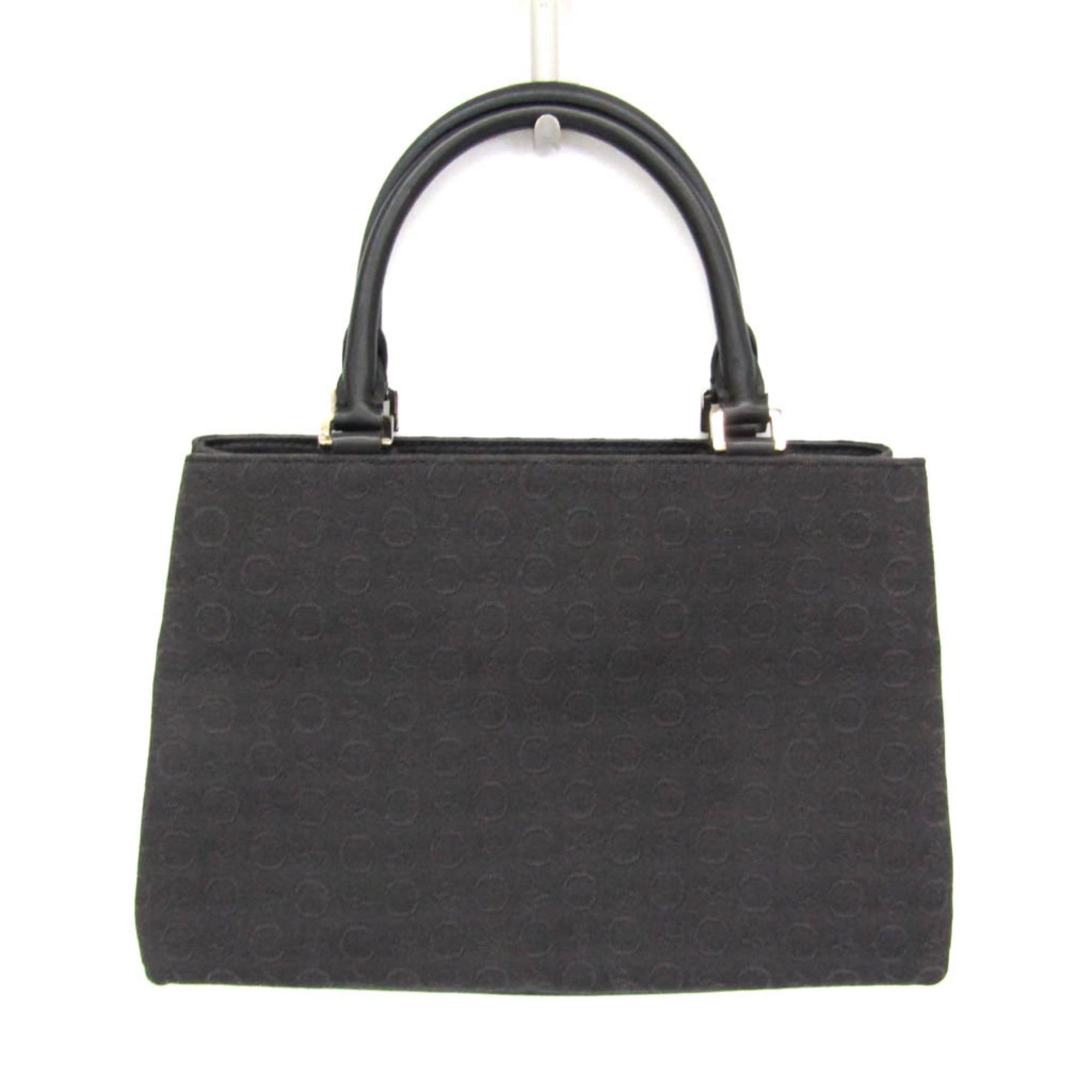 Celine Celine C Macadam Carriage Pattern Women's Canvas,Leather Handbag Black,Dark Brown Size ONE SIZE - 1 Thumbnail