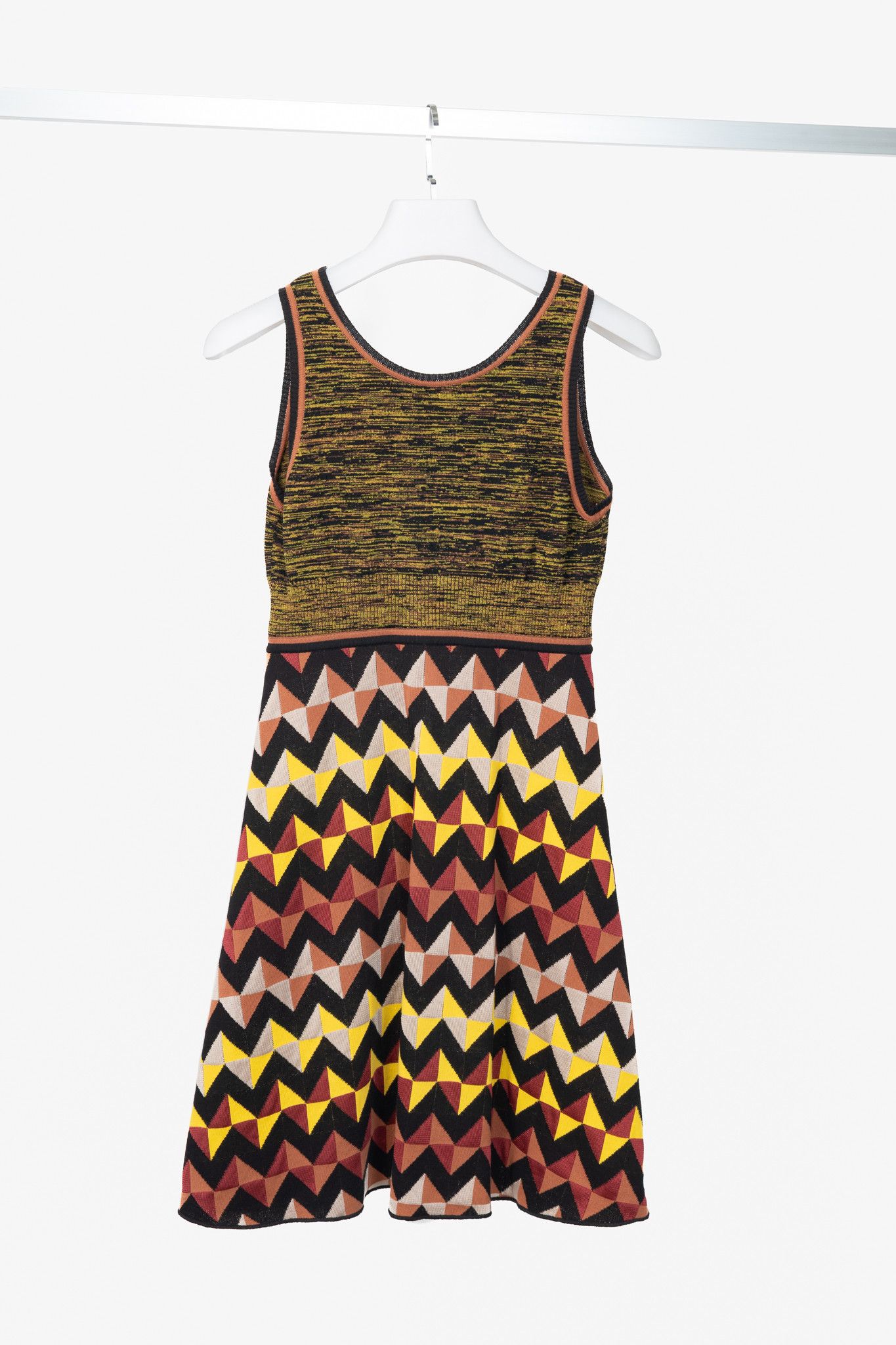 Missoni M Missoni Geometric Knit Paneled Cotton-Blend Mini Dress Size S / US 4 / IT 40 - 2 Thumbnail