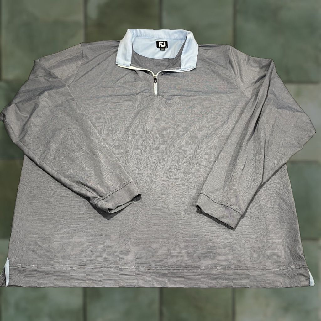 Footjoy FootJoy Sweatshirt Jacket Shirt 1/4 Zip Mens Large Gray Nylon Spandex Logo Golf Size US L / EU 52-54 / 3 - 1 Thumbnail
