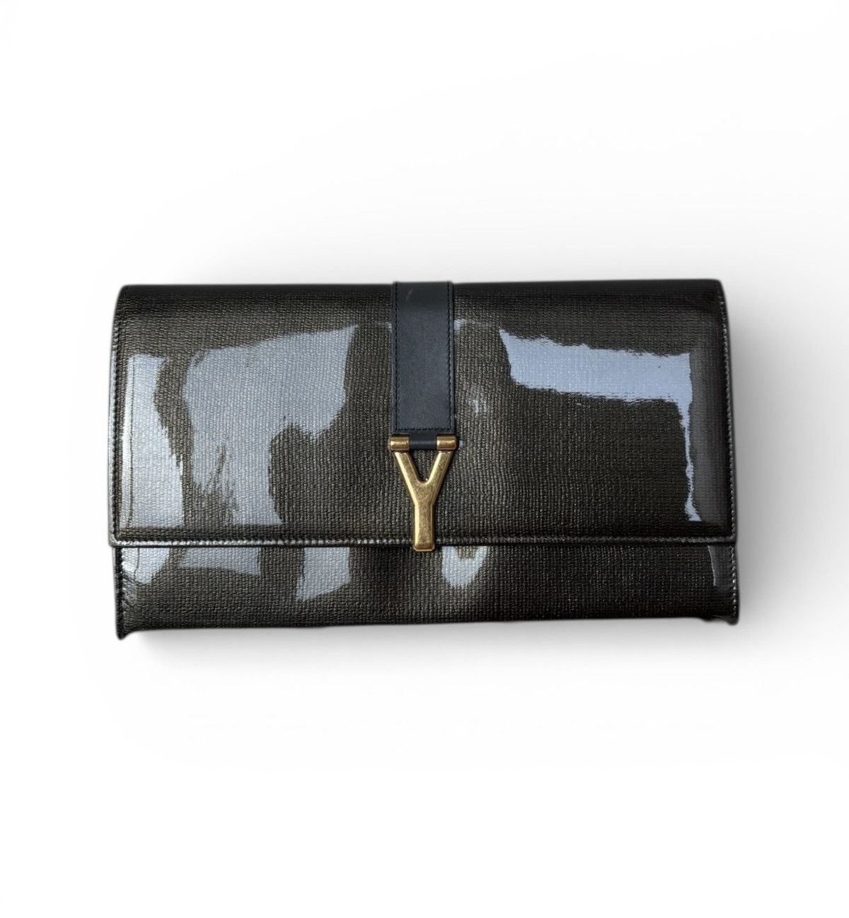 Yves Saint Laurent Yves Saint Laurent Ligne Y patent leather clutch Size ONE SIZE - 2 Thumbnail