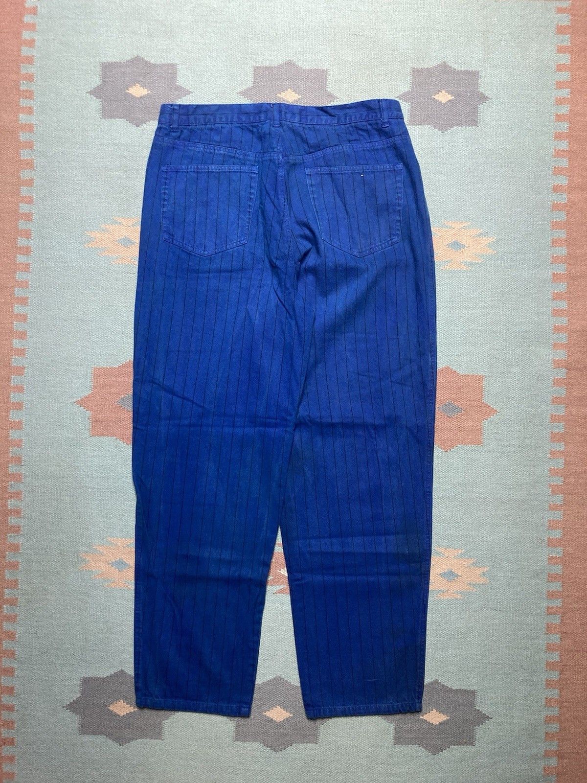 JNCO × Vintage 90s y2k baggy jeans pinstripe hip hop skater tapered 35x30 Size US 35 - 1 Thumbnail