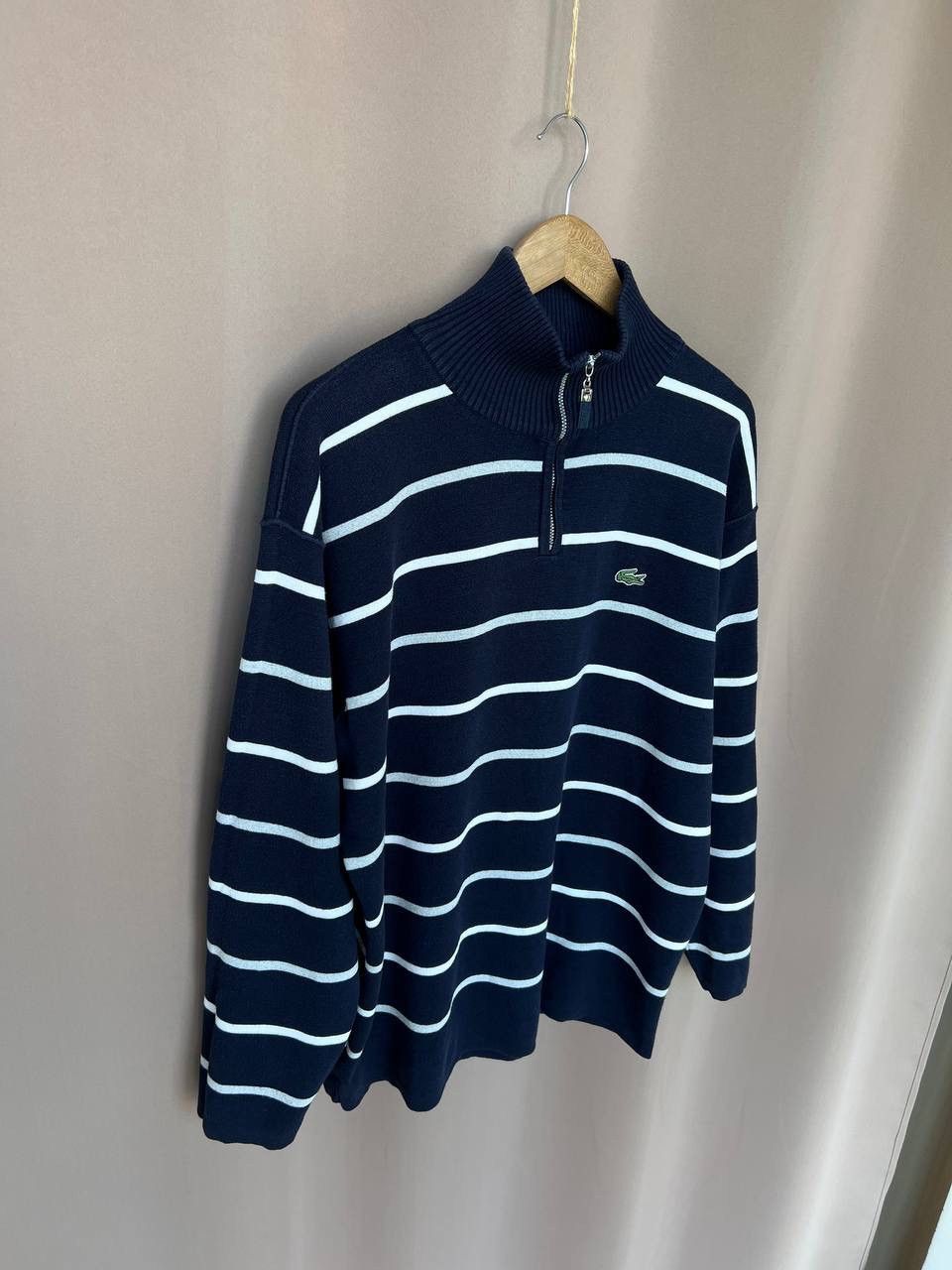 Lacoste Lacoste Half Zip Sweater Mens Size 7 or L Striped Pullover Size US L / EU 52-54 / 3 - 5 Thumbnail