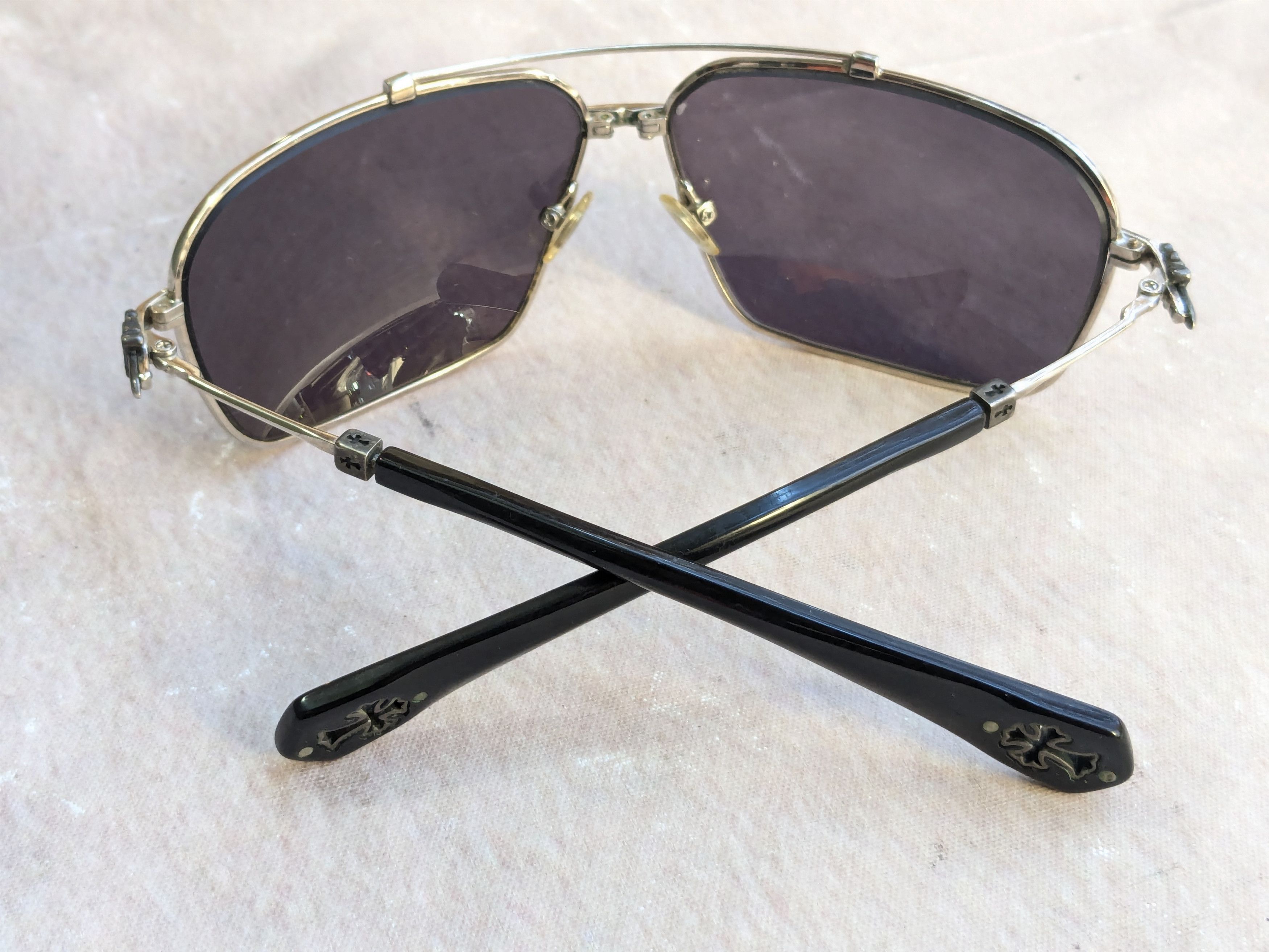 Chrome Hearts Chrome Hearts Aviator Sunglasses Oral Blue Silver Cross Y2K Size ONE SIZE - 12 Thumbnail
