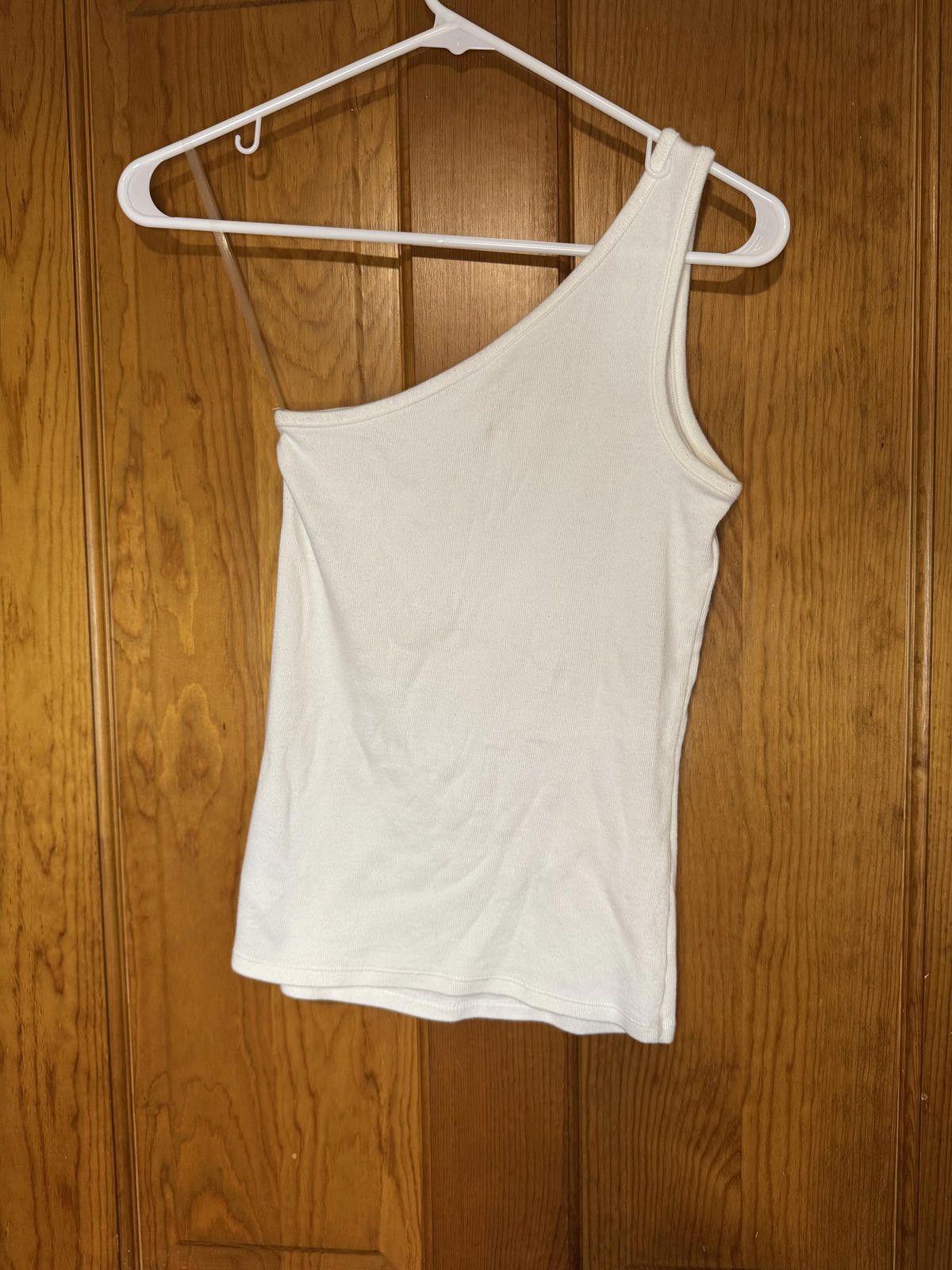 Other Women's White One-Shoulder Tank Top, Size XS Size ONE SIZE - 2 Thumbnail