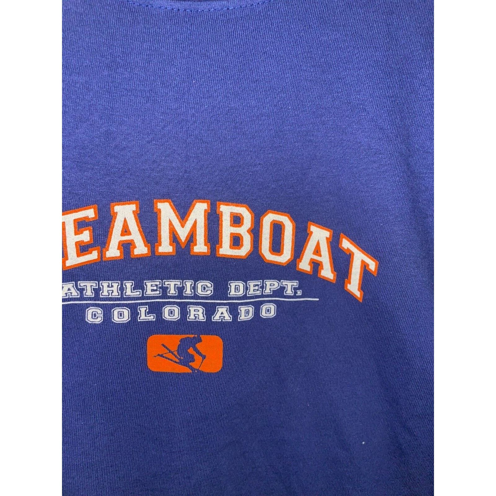 Anvil Vintage Ski Long Sleeve Shirt Steamboat Skiing Blue 90s Size US L / EU 52-54 / 3 - 3 Thumbnail