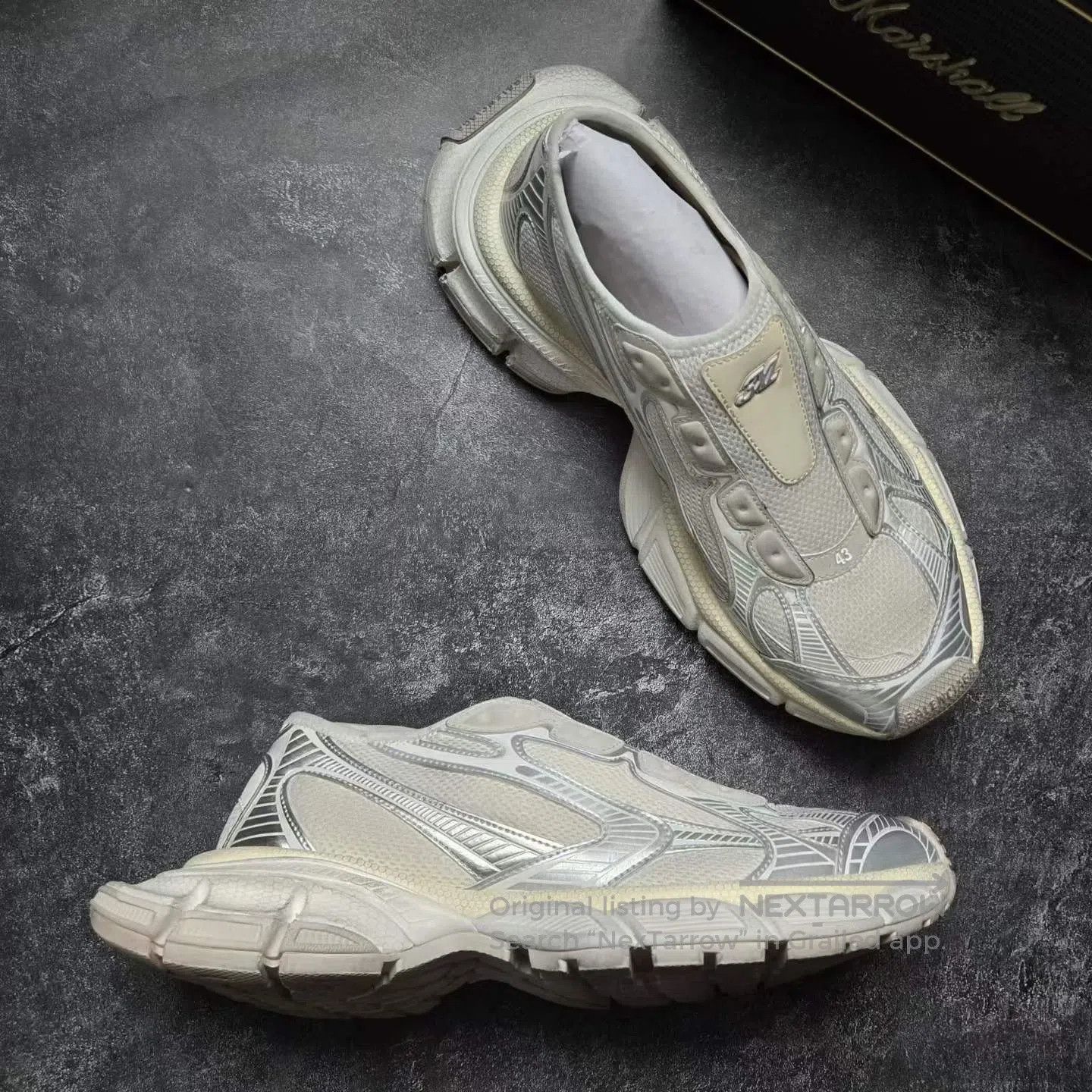 Balenciaga Balenciaga 3XL Grey White Slip-On Sneakers| Size US 10 / EU 43 - 6 Thumbnail