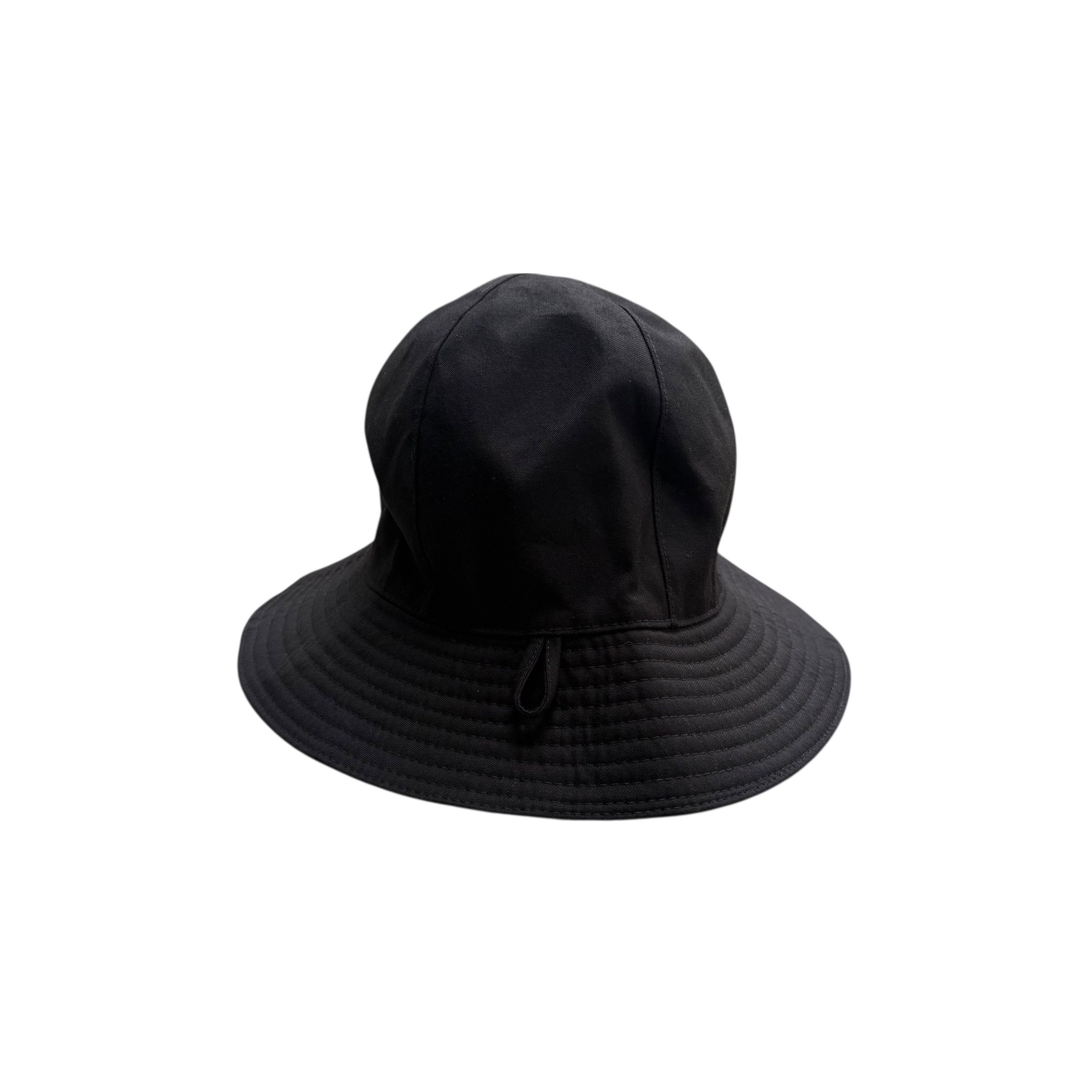 Hermes Hermes Black Gabardine and Printed Silk Twilly Bucket Hat Size ONE SIZE - 1 Thumbnail