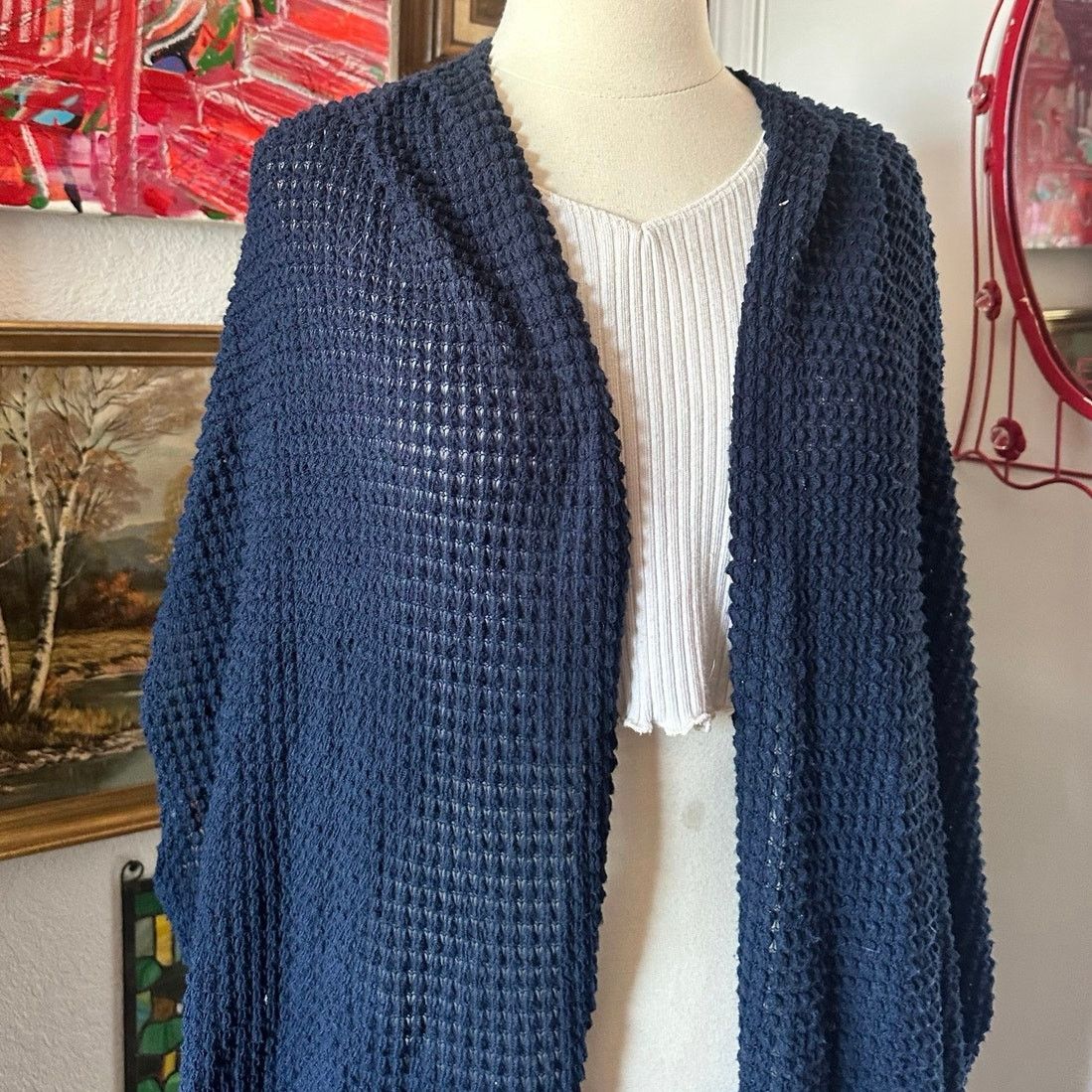 Other blushed dark blue knit cardigan jacket Size L / US 10 / IT 46 - 2 Thumbnail