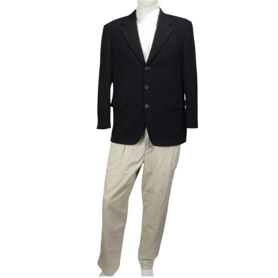 Oscar De La Renta Oscar de la Renta Cashmere Blend Blazer Black 42R Size 42R - 3 Thumbnail