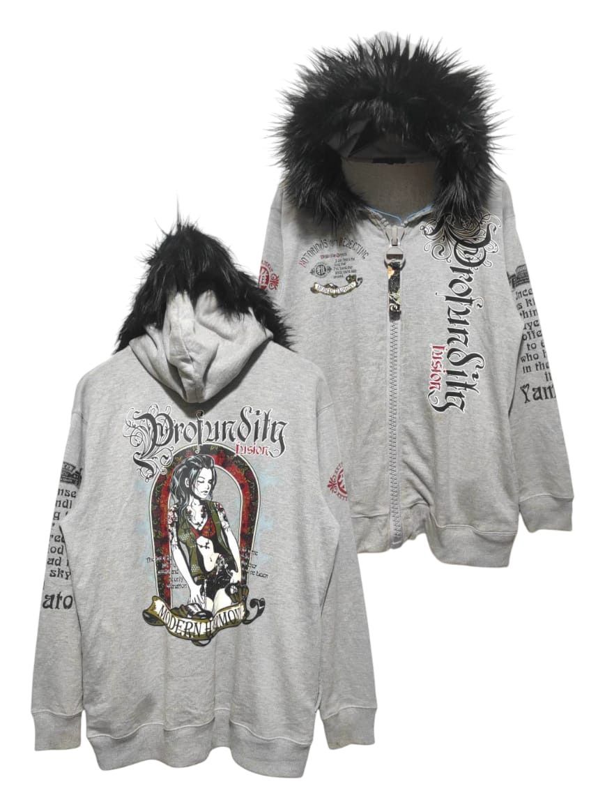 If Six Was Nine Profundity Fusion Modern Harmony Big Zipper Fur Hoodie Size US L / EU 52-54 / 3 - 1 Thumbnail
