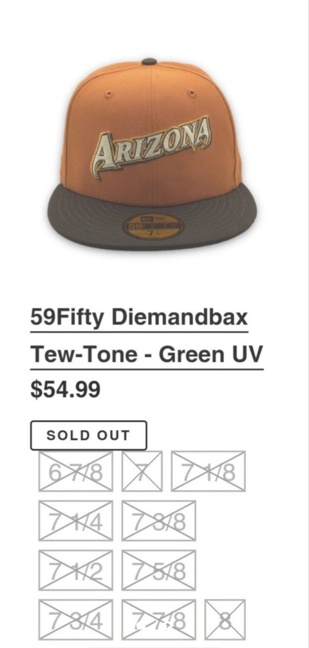 New Era 7 5/8 Burdeens Arizona Diamondbacks Fall Pack Not Hat Club Size ONE SIZE - 10 Thumbnail