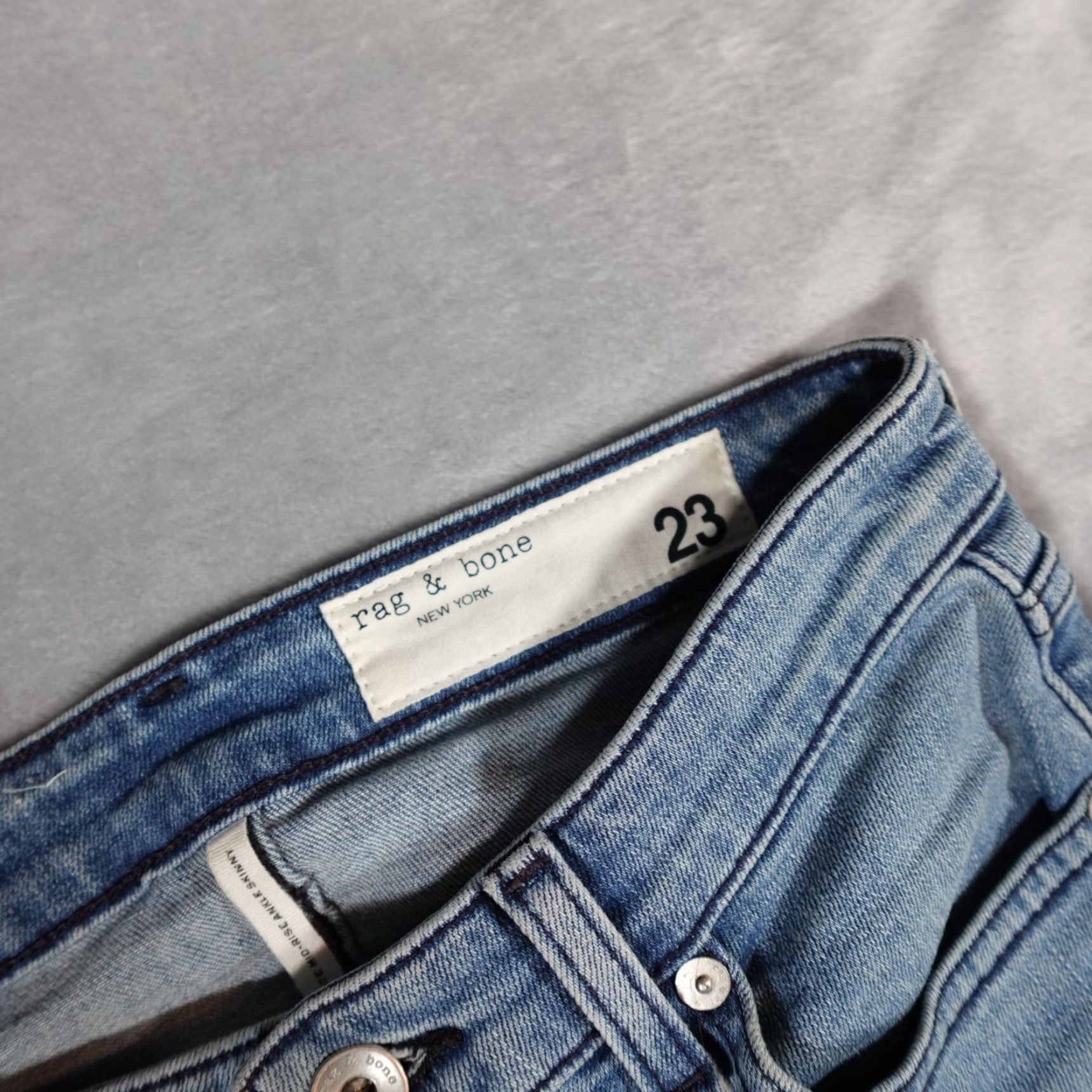 Rag & Bone Rag & Bone Distressed Ankle Jeans Women's 25 Slim Fit Blue Denim Size 42" / US 20 - 4 Thumbnail