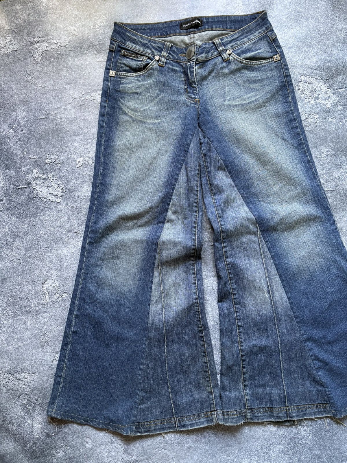Dolce & Gabbana Vintage 00s Dolce&Gabbana Y2K Mega Flared Jeans Rare Size 28" / US 6 / IT 42 - 2 Thumbnail