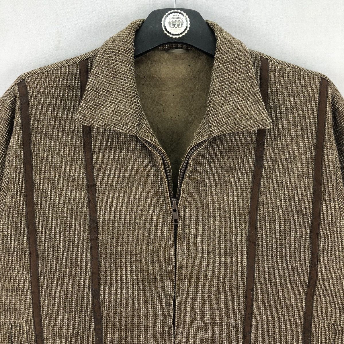 Japanese Brand Vintage 80's Wool Zipper Jacket Open Collar by Winbull Size US S / EU 44-46 / 1 - 8 Thumbnail