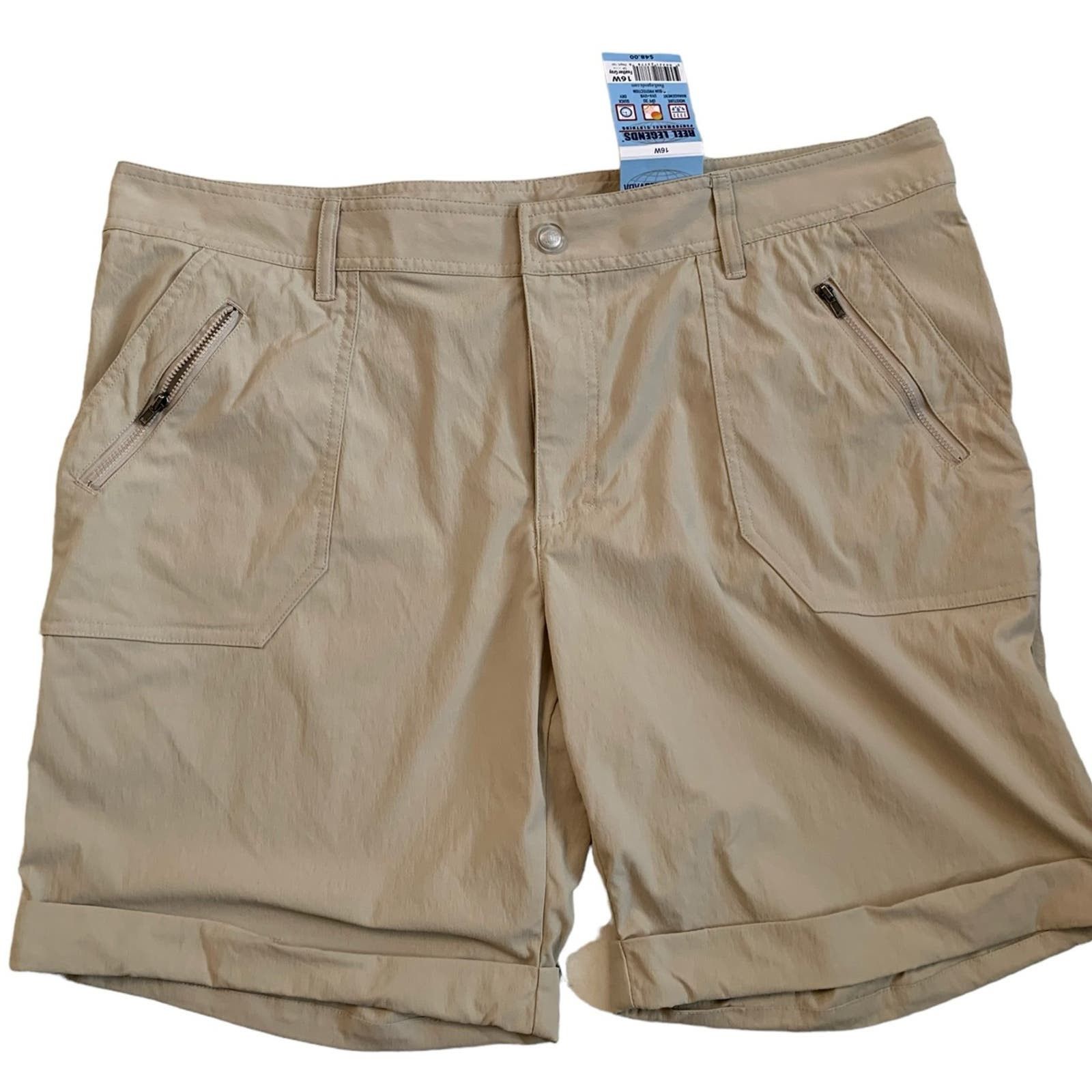 Reel Legends Mens Solid Tarpon Quick Dry 7 in. Cargo Shorts Small