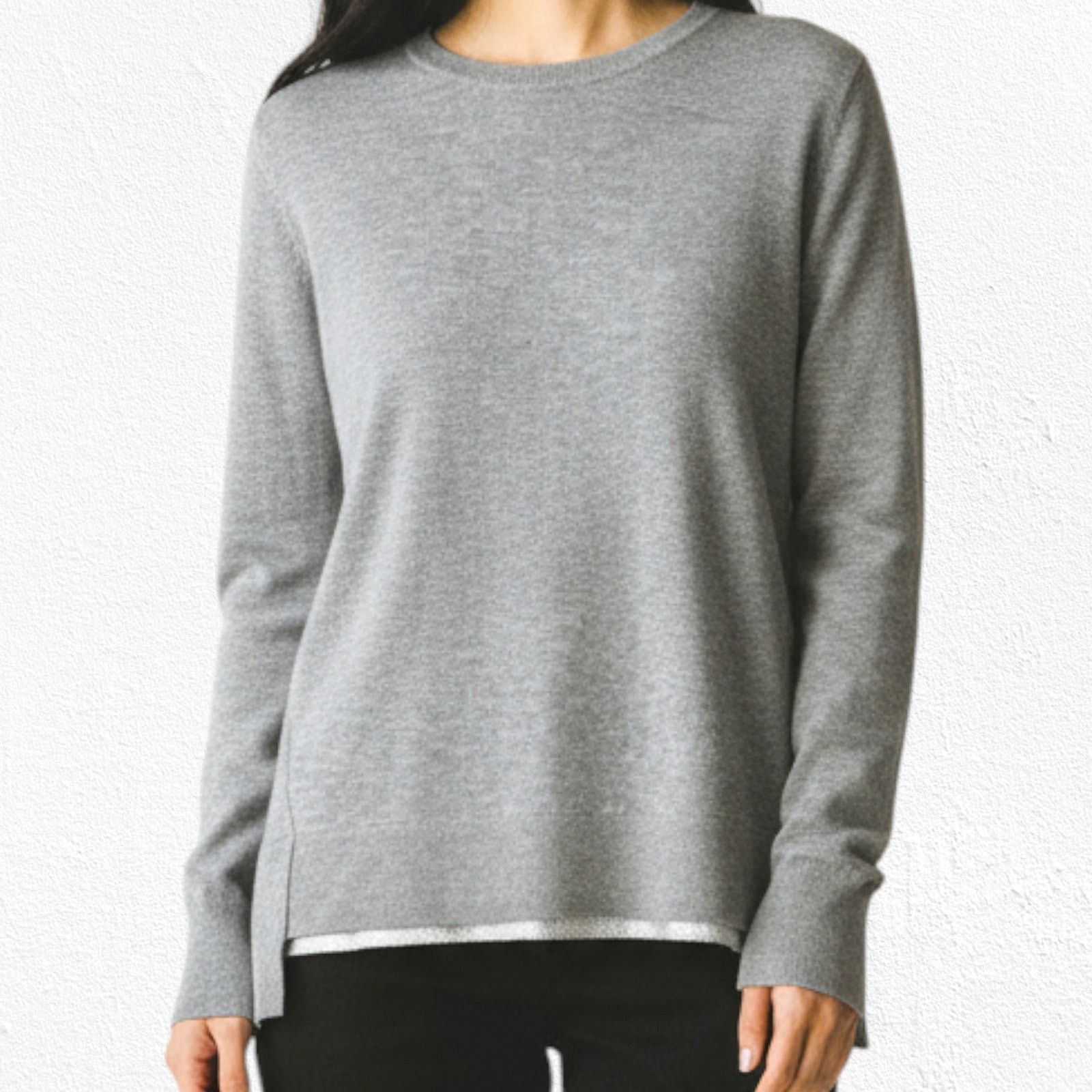 Other Etcetera Gray Wool Blend Sweater Sequin Hem Size Medium Size M / US 6-8 / IT 42-44 - 3 Thumbnail