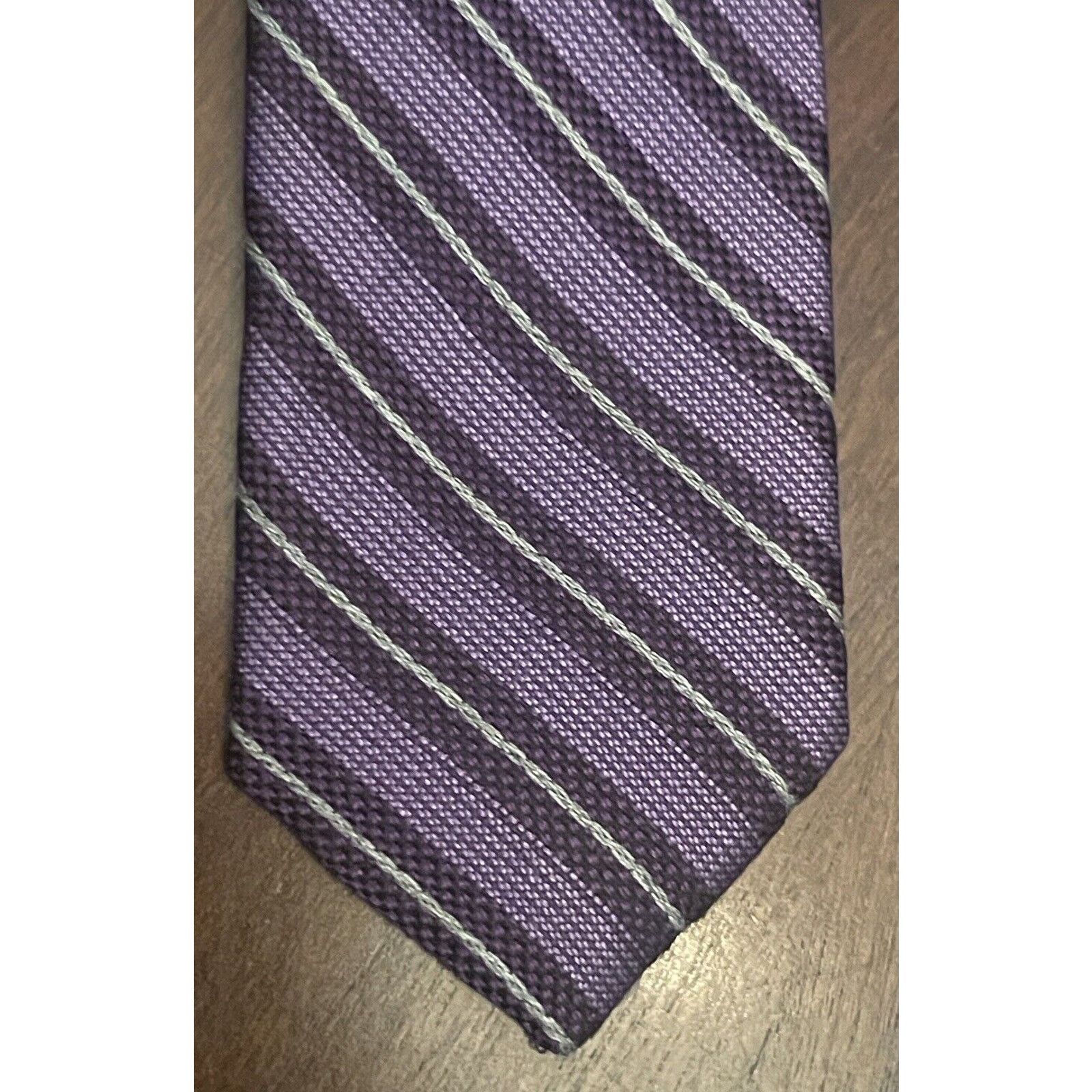 Murano Murano Purple 100% Silk Men’s Neck Tie Made In China Size ONE SIZE - 6 Thumbnail