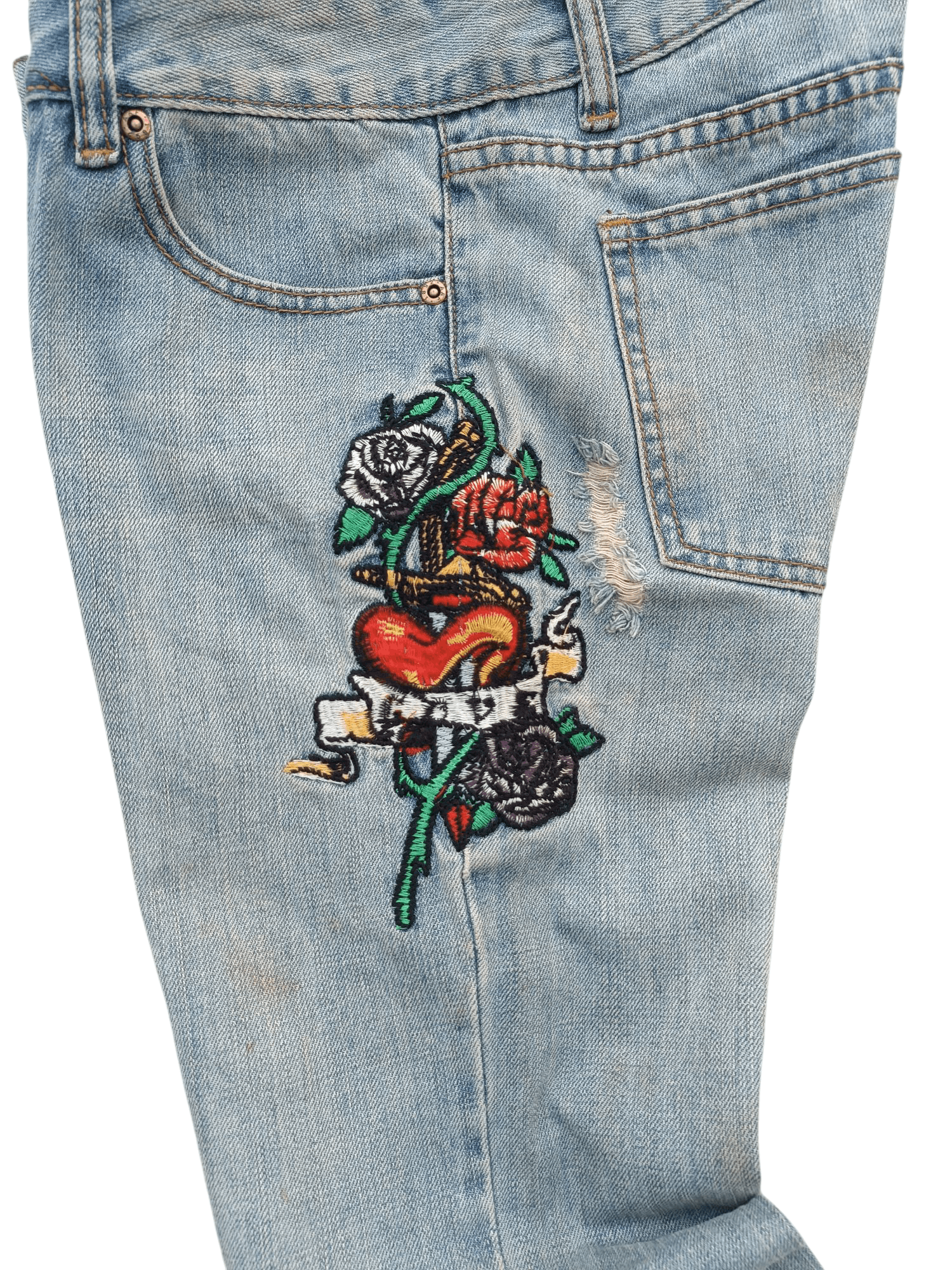 Abercrombie & Fitch FLARED Abercrombie & Fitch Distressed Embroidery Denim E218 Size US 30 / EU 46 - 13 Thumbnail