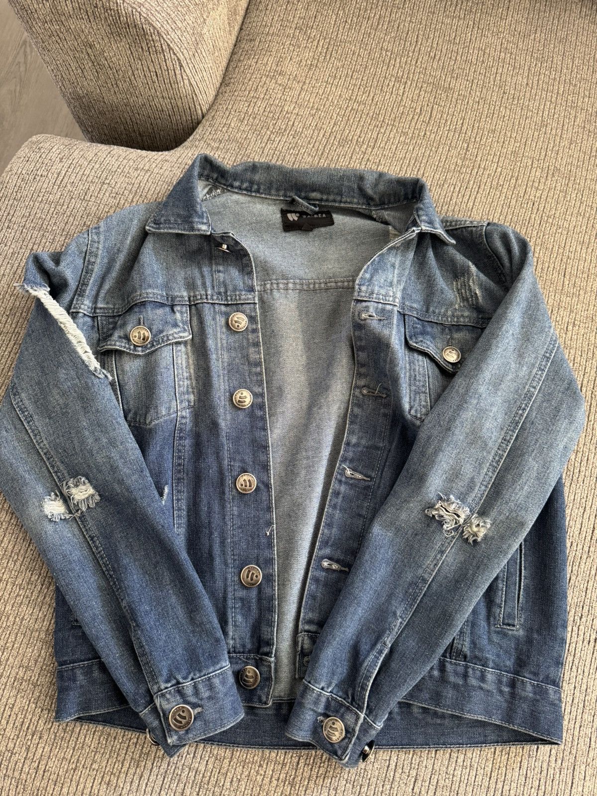 Waimea Distressed Blue Denim Jacket Size US S / EU 44-46 / 1 - 1 Thumbnail