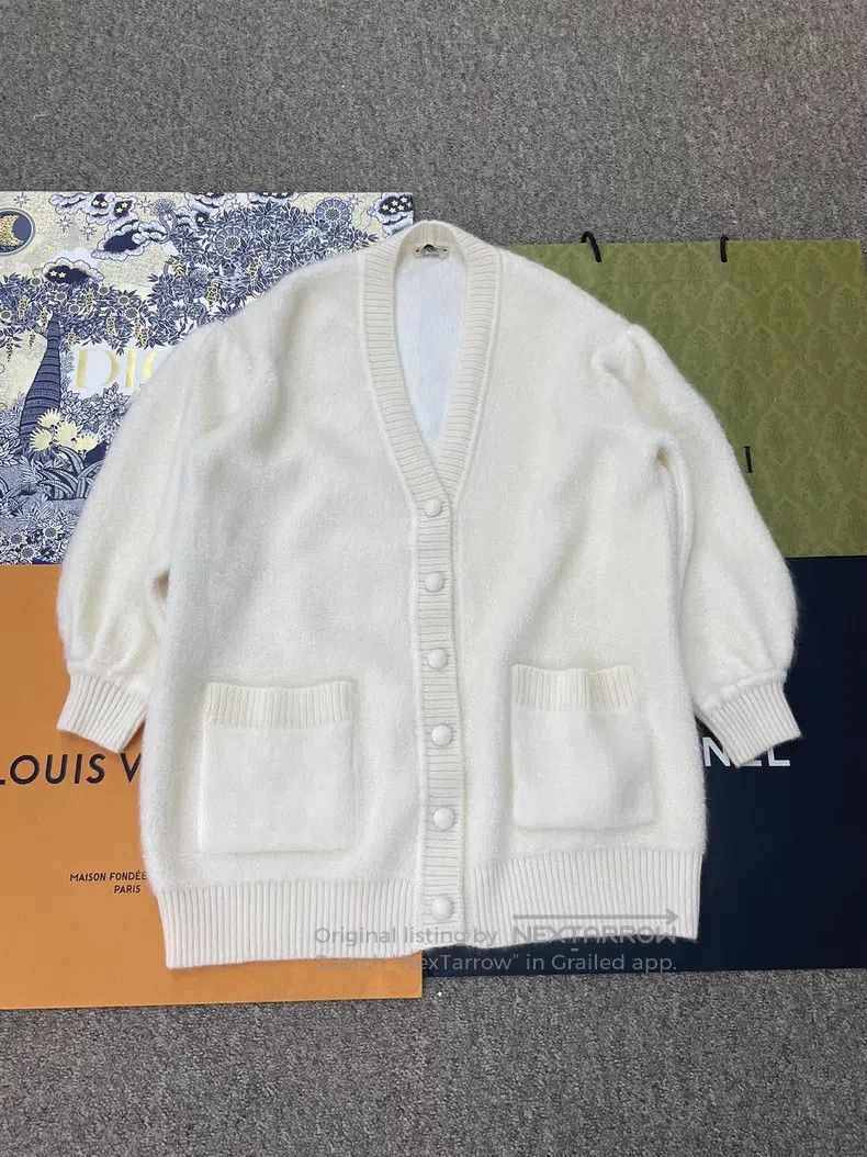 Fendi Fendi Show Model White Mohair Knit Cardigan Size S / US 4 / IT 40 - 1 Thumbnail