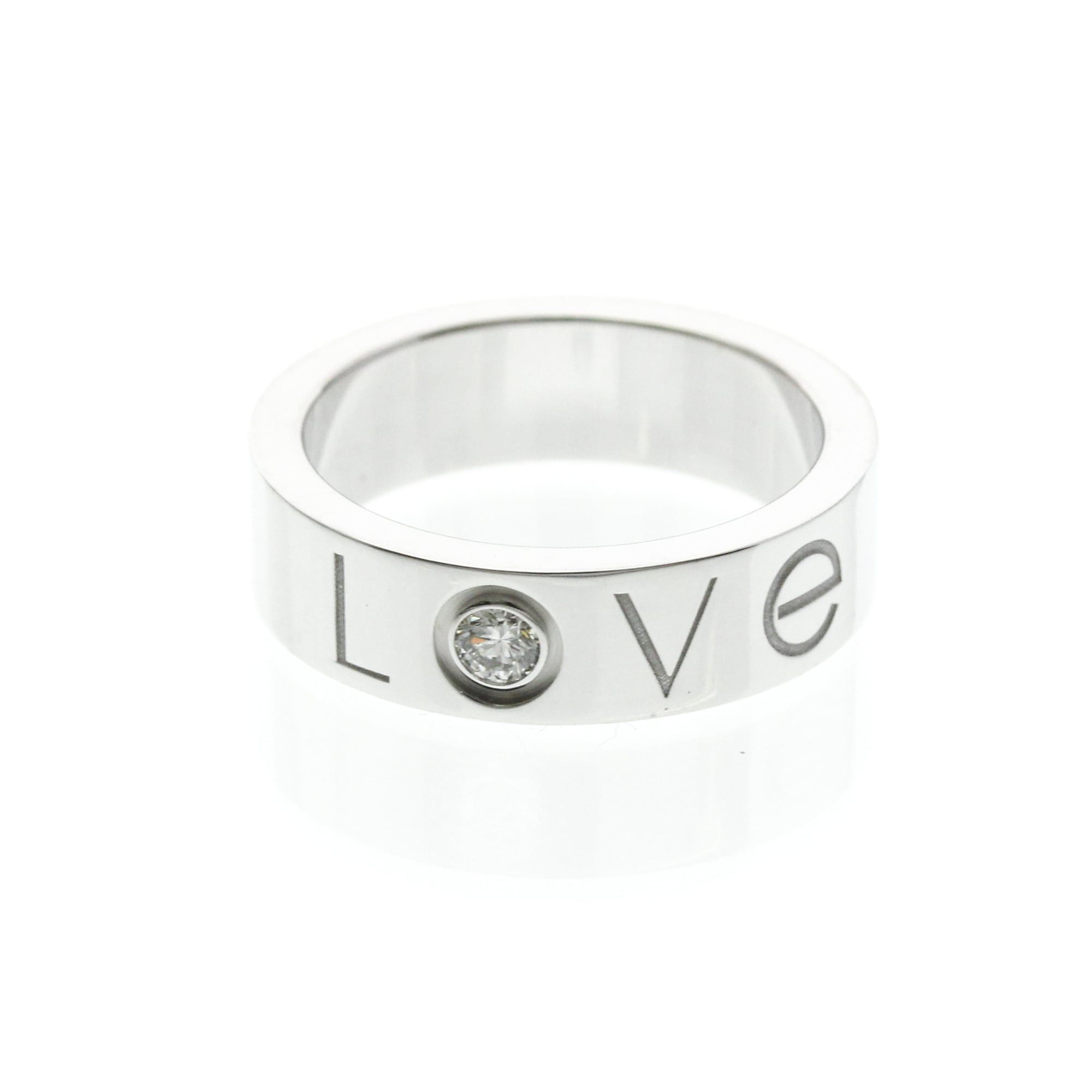 Cartier Cartier Love Ring 1P Diamond Christmas Limited Edition White Gold (18K) Fashion Diamond Band Ring Silver Size ONE SIZE - 1 Thumbnail