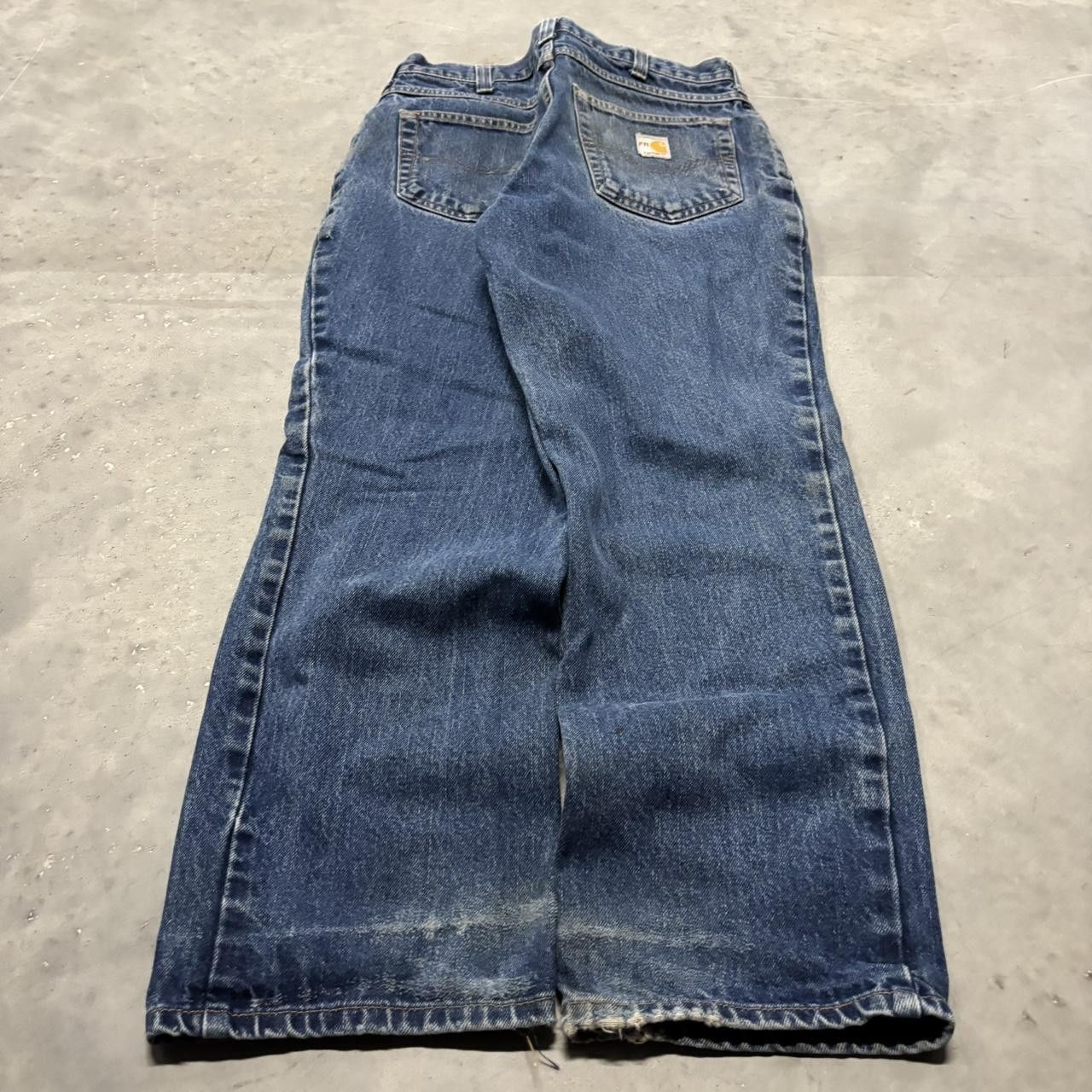 Carhartt × Vintage Crazy Vintage Y2K/2000s Grunge Dark Wash Carhartt Workwear Denim Jeans! Size US 30 / EU 46 - 4 Thumbnail