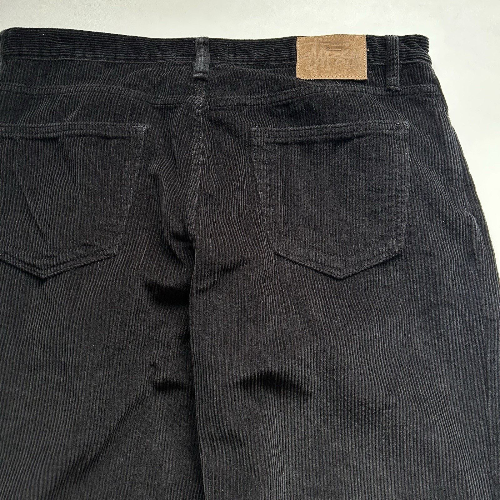 Stussy Corduroy Big Ol Jeans Black Size 34 Baggy Relaxed Fit
