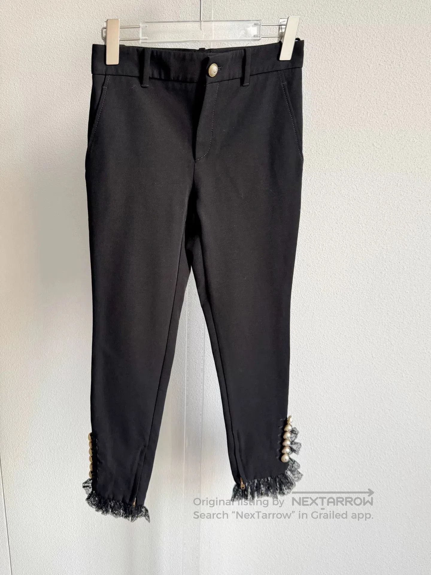 Gucci Gucci Black Pearl Detail Trousers. Size 35" - 2 Thumbnail