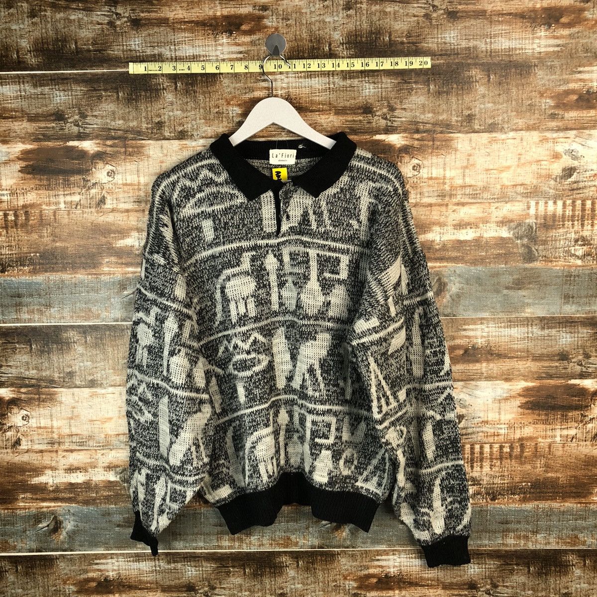 Homespun Knitwear × Japanese Brand La Fiori White Sweatshirt knitwear vintage #A1471 Size US XL / EU 56 / 4 - 1 Thumbnail