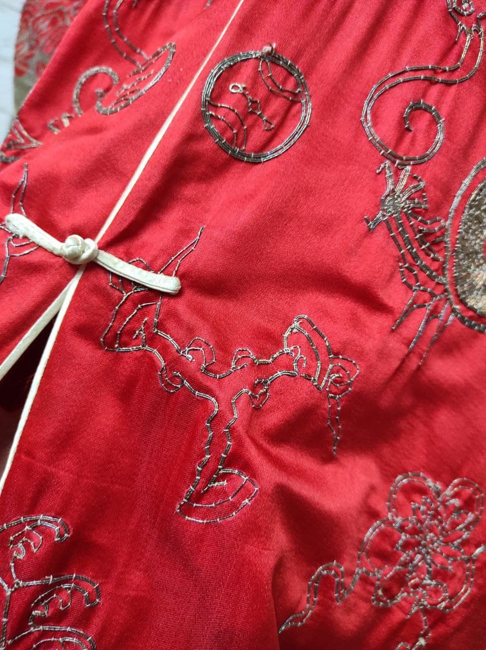 Vintage Antique Chinese Qing Silk Robe Silver Metal VTG 19th S-M Size M / US 6-8 / IT 42-44 - 5 Thumbnail