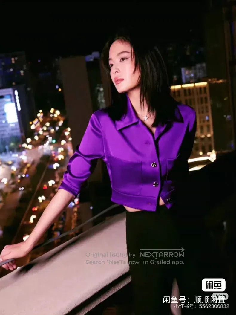Chanel Chanel Purple silk shirt Size XXS / US 00 / IT 34 - 2 Thumbnail