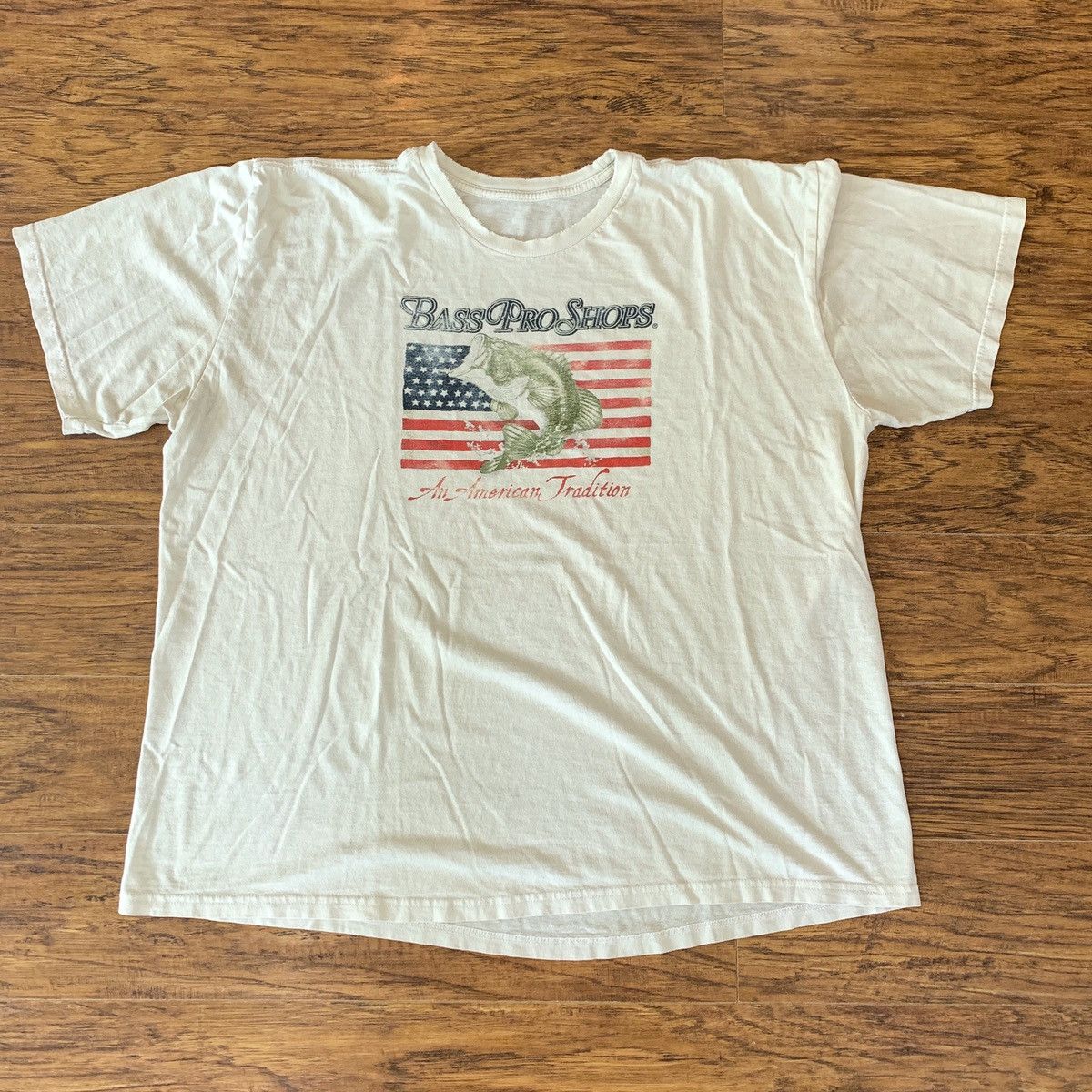 Vintage Bass Pro Shops American Tradition Flag Fish T Shirt | Grailed