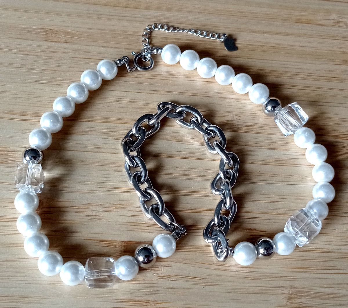 Vintage Vintage Avant Garde Luxury Ice Square Crystal Pearl Necklace Size ONE SIZE - 9 Thumbnail