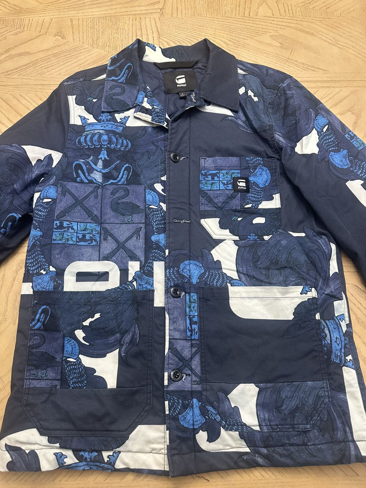 G-Star G-Star Raw Blake Padded Jacket Mens Size L Blue Button Up Size US L / EU 52-54 / 3 - 2 Thumbnail